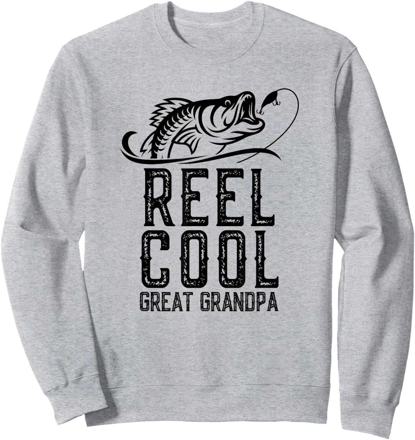 Reel Cool Great Grandpa Fishing Fisherman Funny Retro Sweatshirt - Sweatshirt | Ash