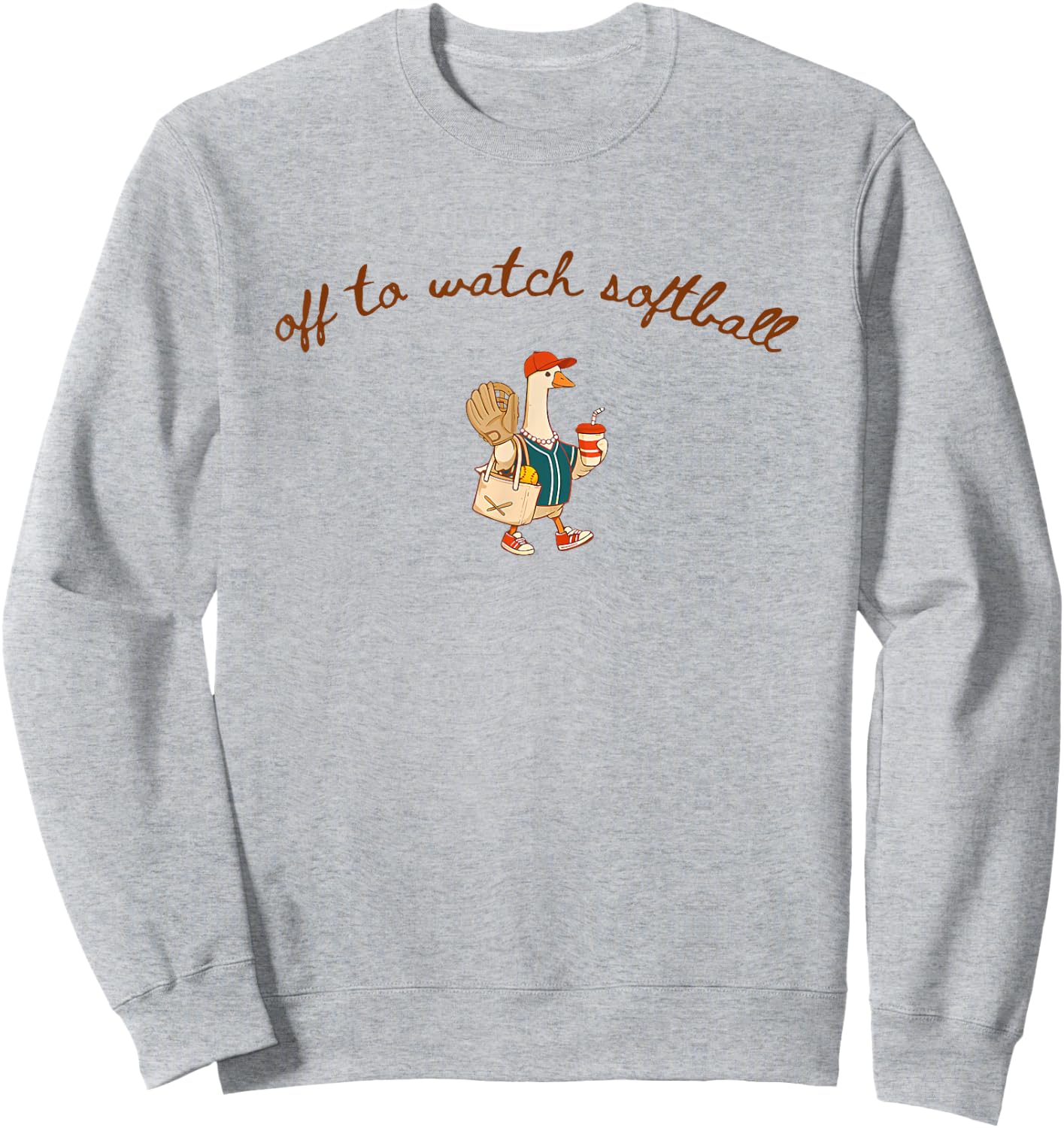 Off to Watch Softball Goose Sweatshirt - Sweatshirt | Ash