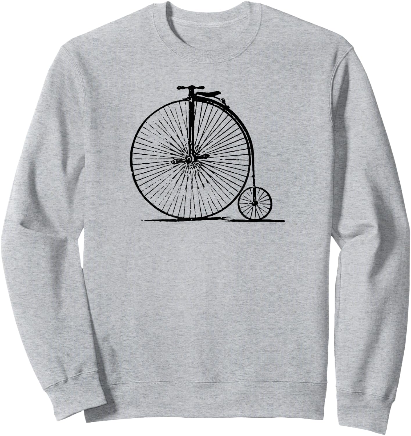 Old School Penny Farthing High Wheel Bike Bicycle Vintage Sweatshirt - Sweatshirt | Ash