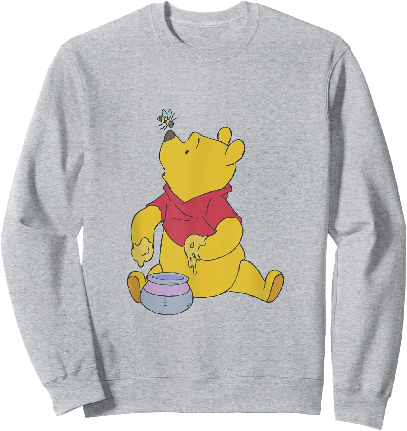 Disney Winnie The Pooh Honey Meeting Mrs. Bee Cute Logo Sweatshirt - Sweatshirt | Ash