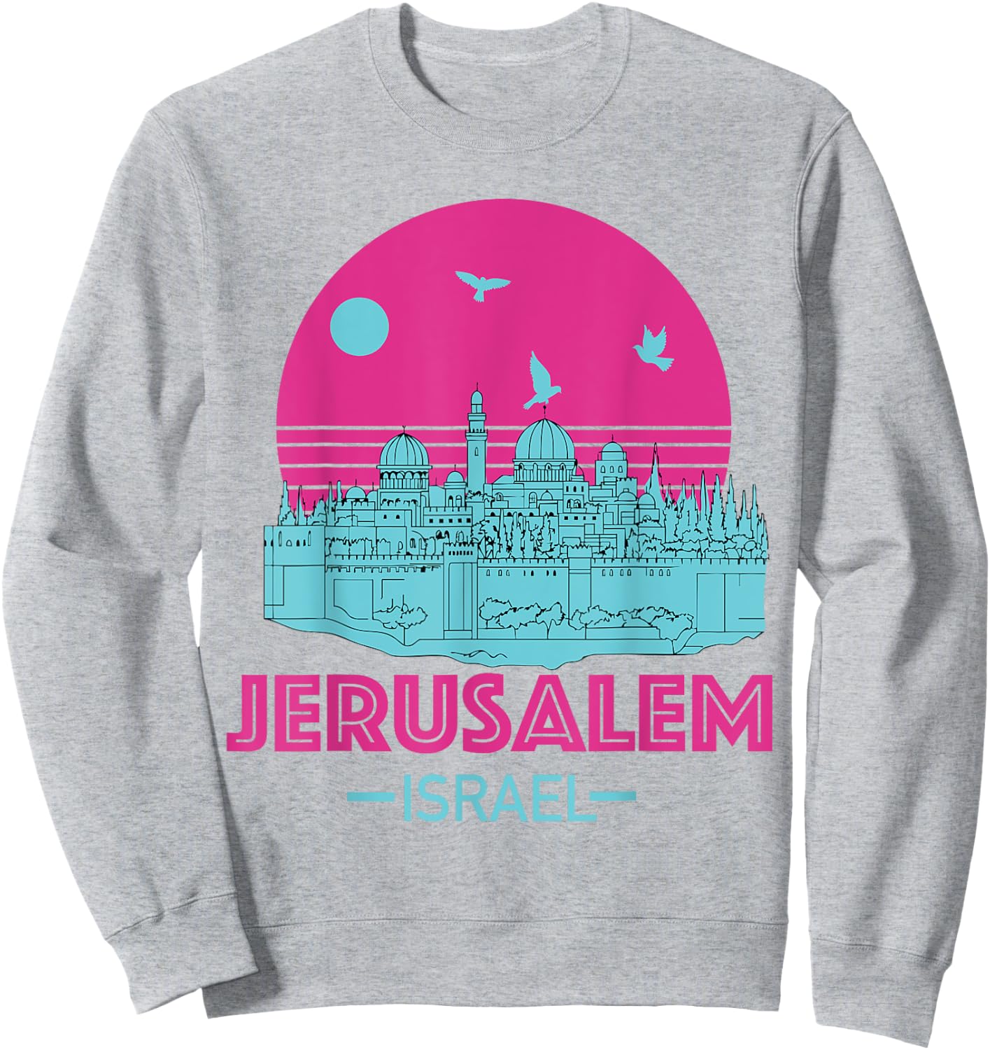 Souvenir de Jérusalem Israël Skyline Juive Israélienne Femmes Hommes Sweatshirt - Sweatshirt | Ash