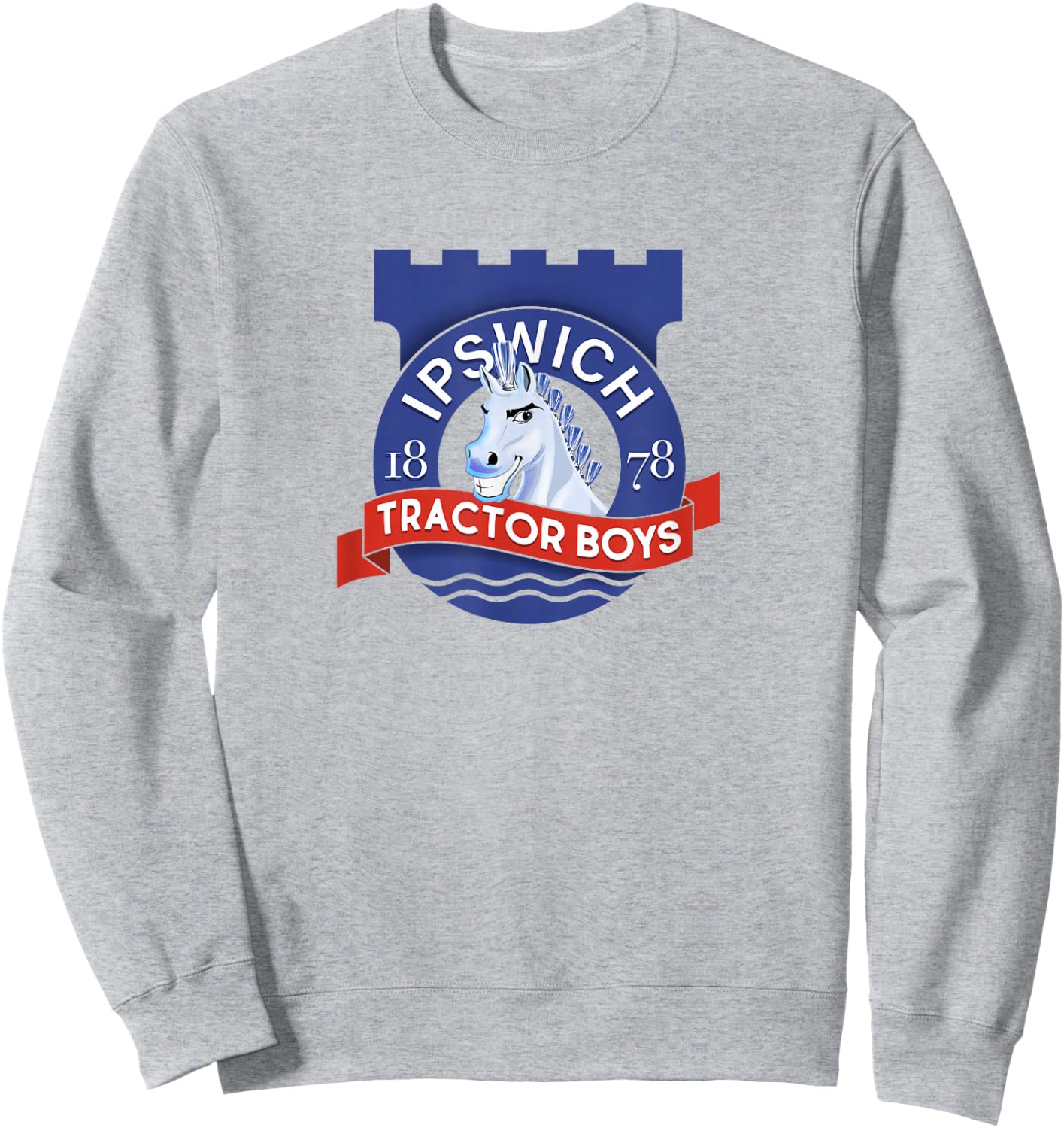 Ipswich Town Fan Tractor Boys - Suffolk Punch Badge Sweatshirt - Sweatshirt | Ash