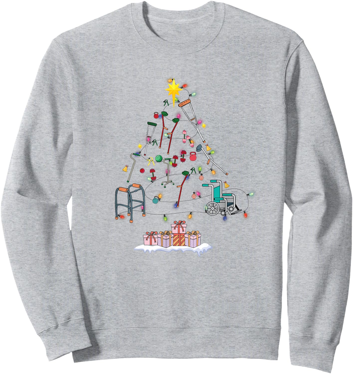 Funny Physical Therapy Christmas Tree For PT Therapist Sweatshirt - Sweatshirt | Ash