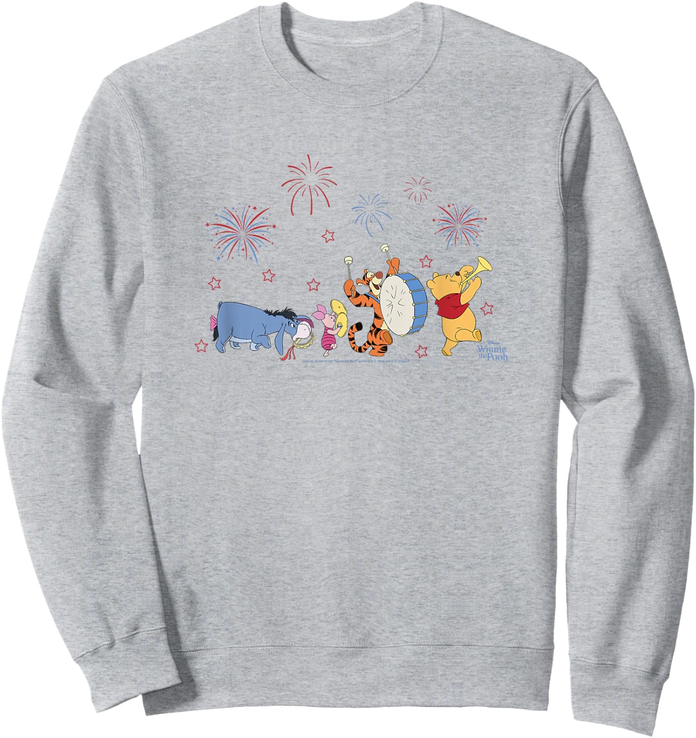 Disney Winnie The Pooh Fireworks 4th of July Parade Sweatshirt - Sweatshirt | Ash