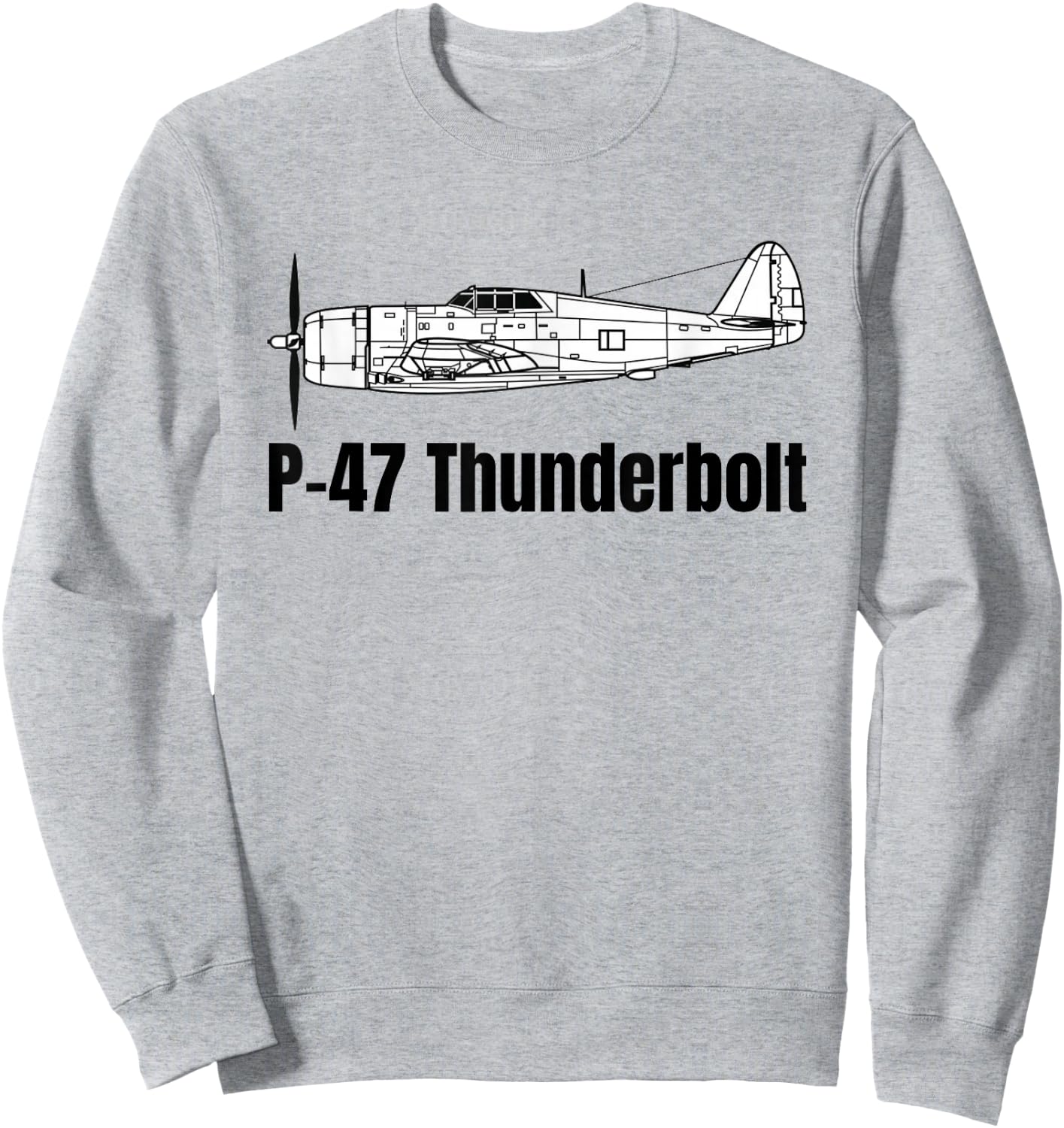 P-47 Thunderbolt Military Vintage Aircraft WWII / WW2 Sweatshirt - Sweatshirt | Ash