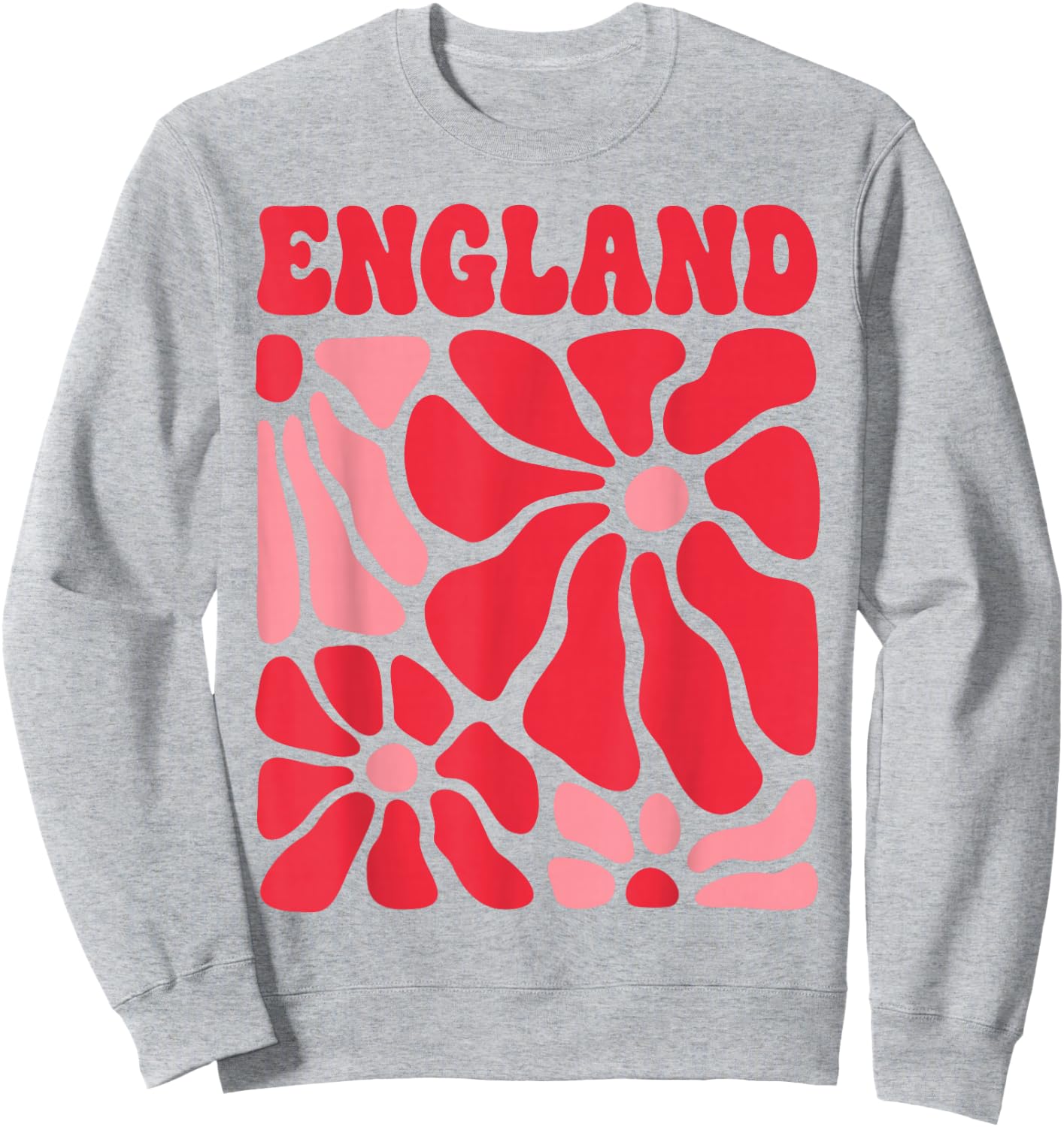 England Floral Boho Flowers Cute Retro Groovy English Girl Sweatshirt - Sweatshirt | Ash