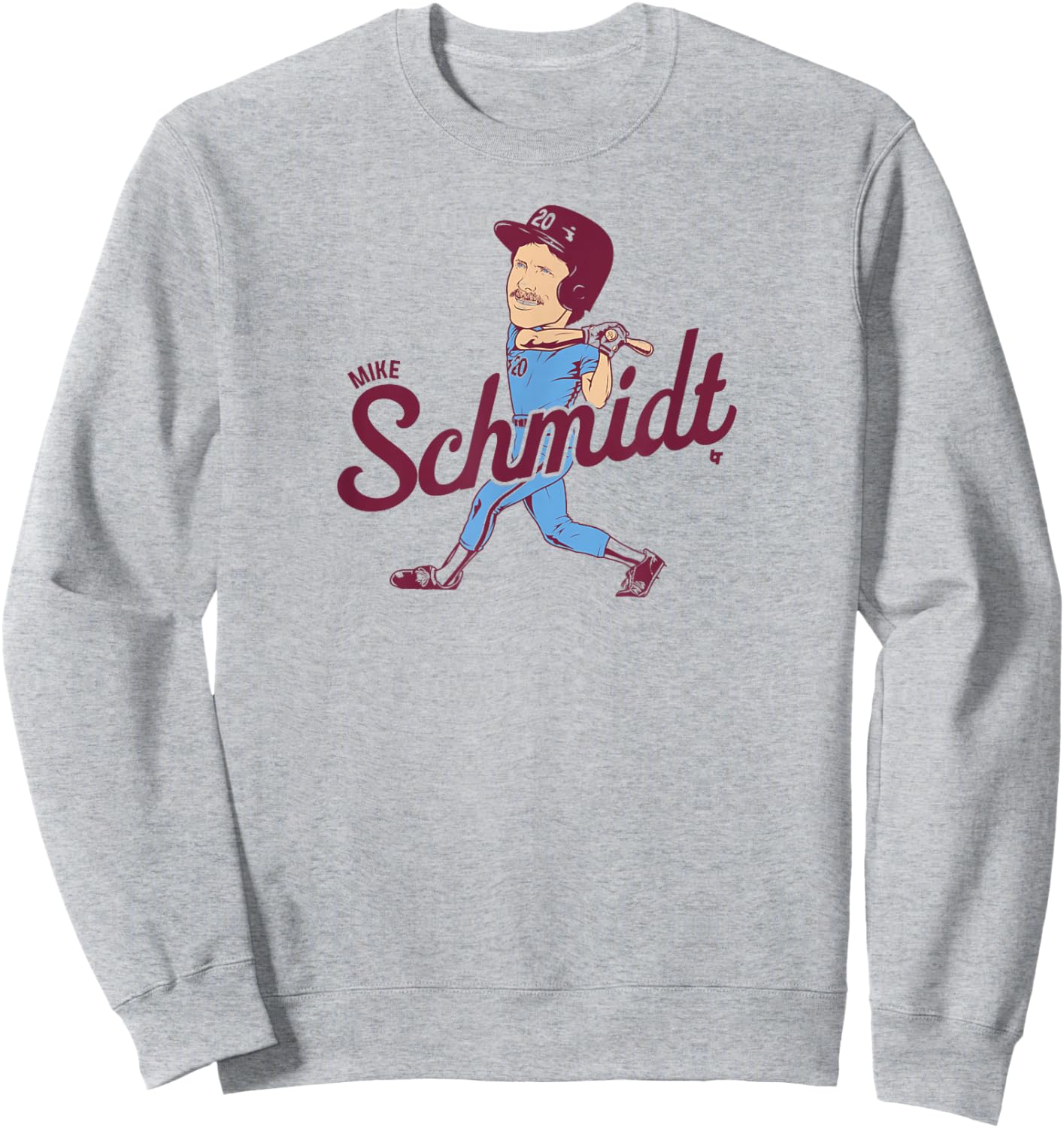 Mike Schmidt - Caricature - Philadelphia Baseball Sweatshirt - Sweatshirt | Ash