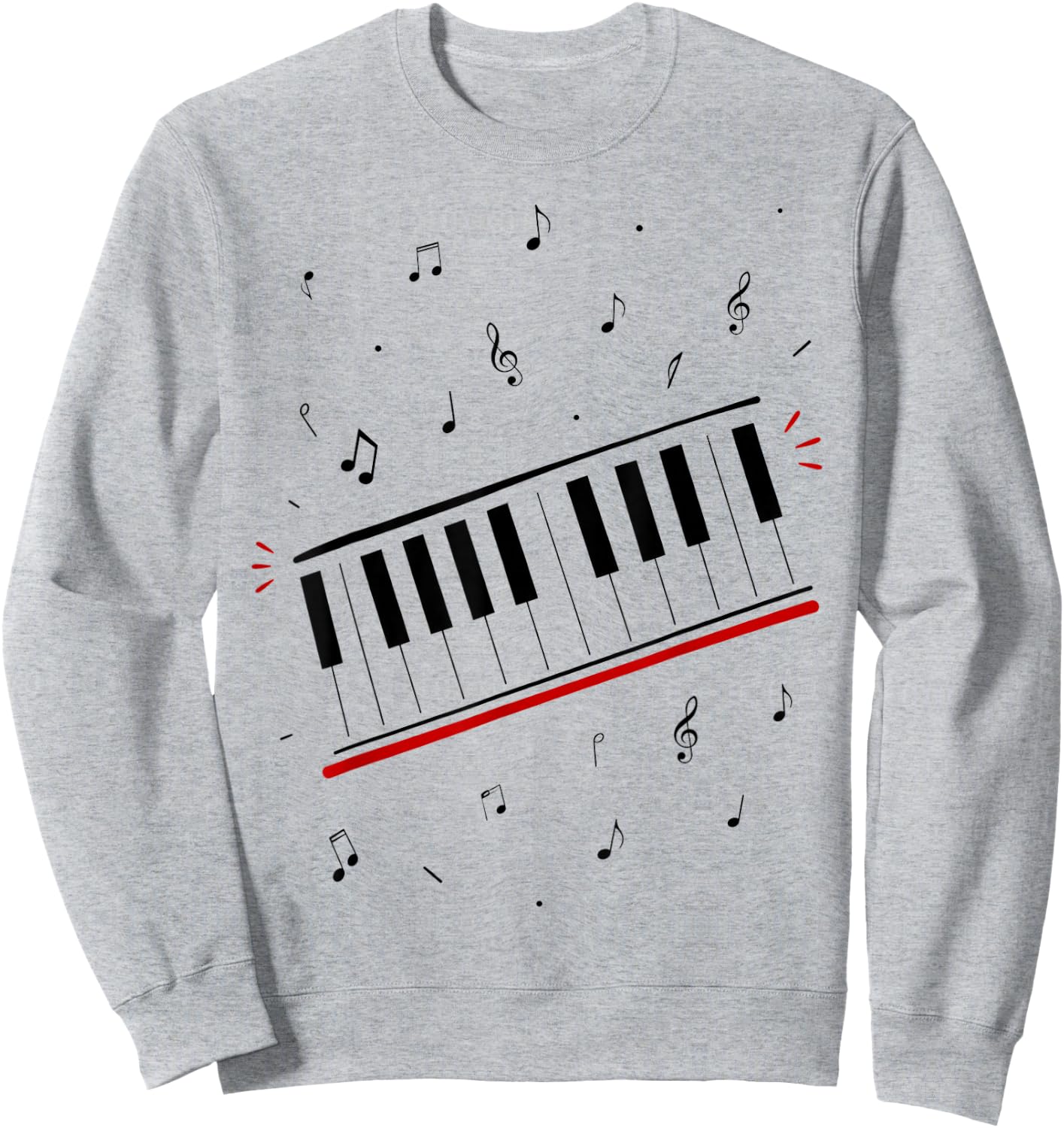 Piano Beat Keyboard Musiknoten Pianist Musikinstrument Sweatshirt - Sweatshirt | Ash