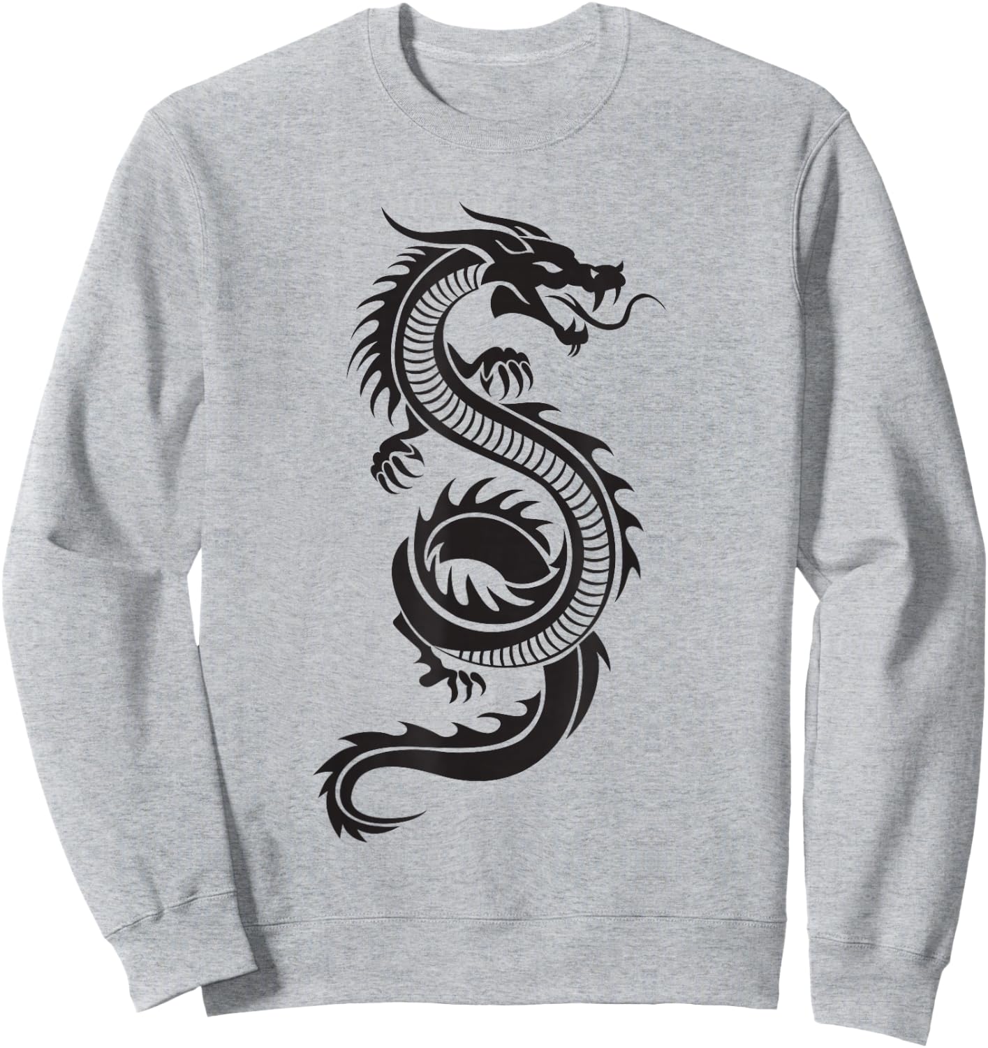 Martial Arts Red Chinese Firedrake Dragon Print Art Sweatshirt - Sweatshirt | Ash