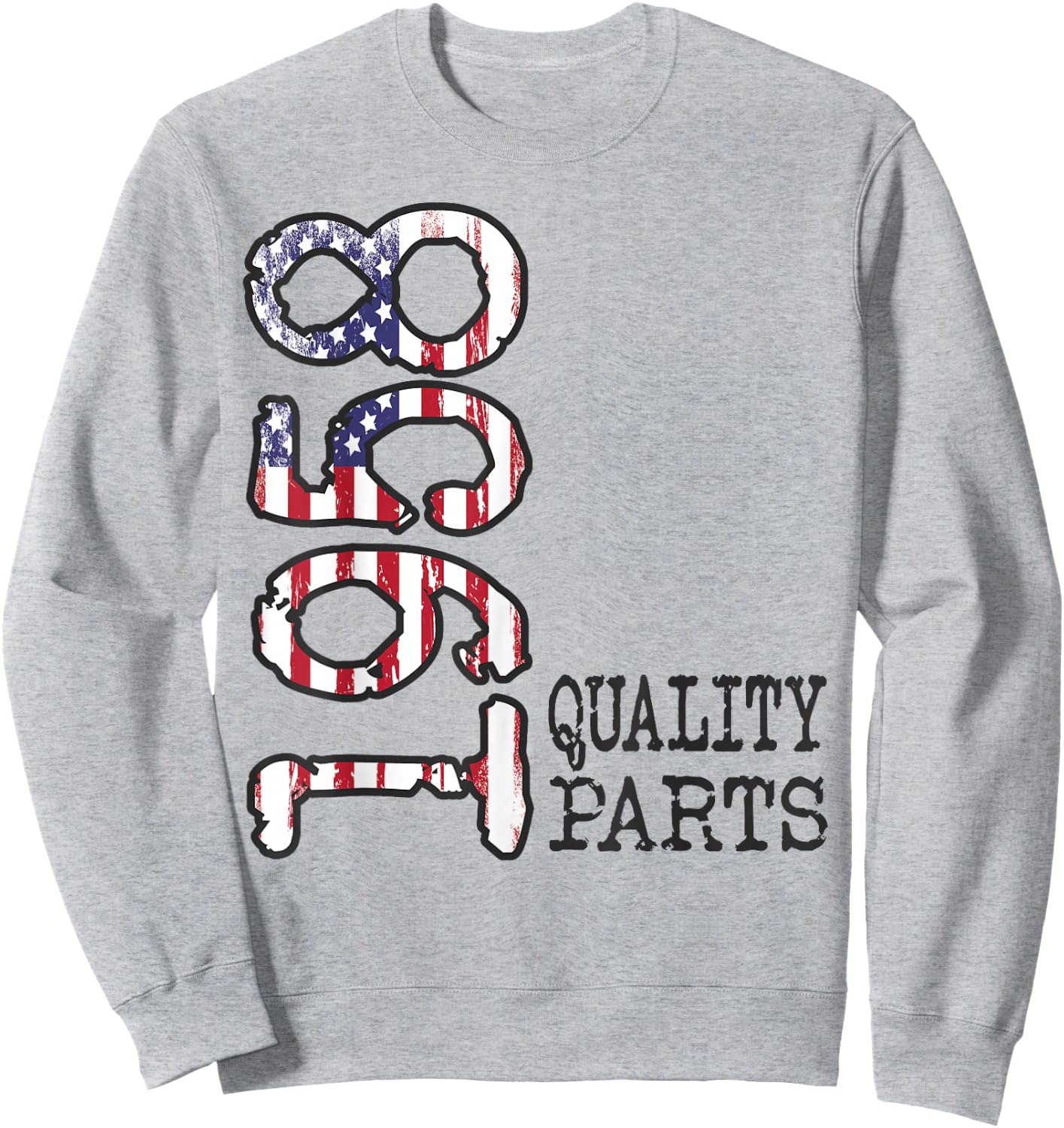 1958 Quality Parts, Bold Vintage Flag 1958 Birthday Gift Sweatshirt - Sweatshirt | Ash