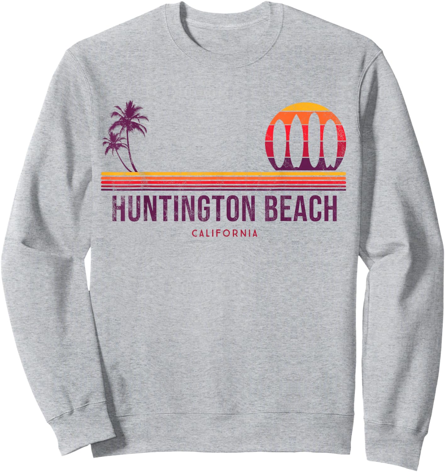 California Huntington Beach Vintage Surf Women Girls Kids Sweatshirt - Sweatshirt | Ash