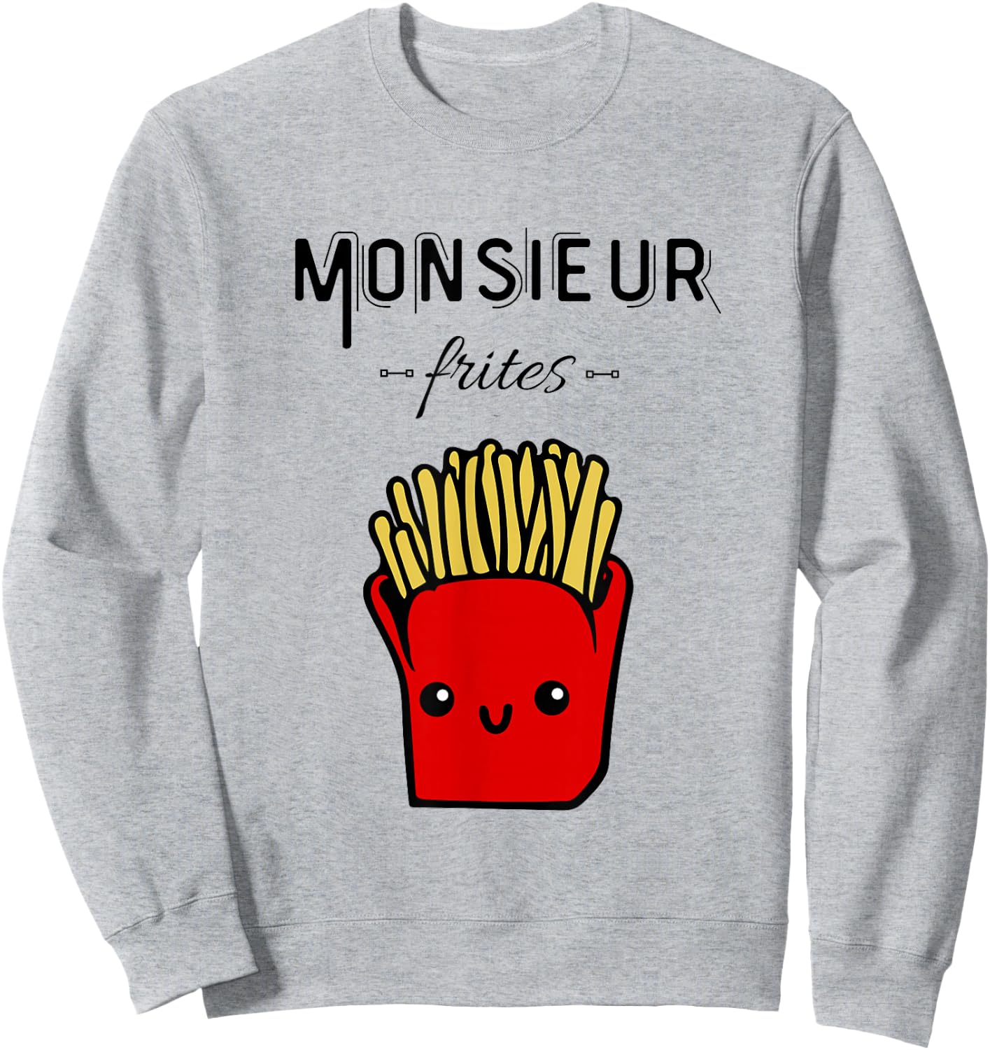 Funny Mr Fries Gift Potato Fast Food Humour , grey, S Sweatshirt - Sweatshirt | Ash