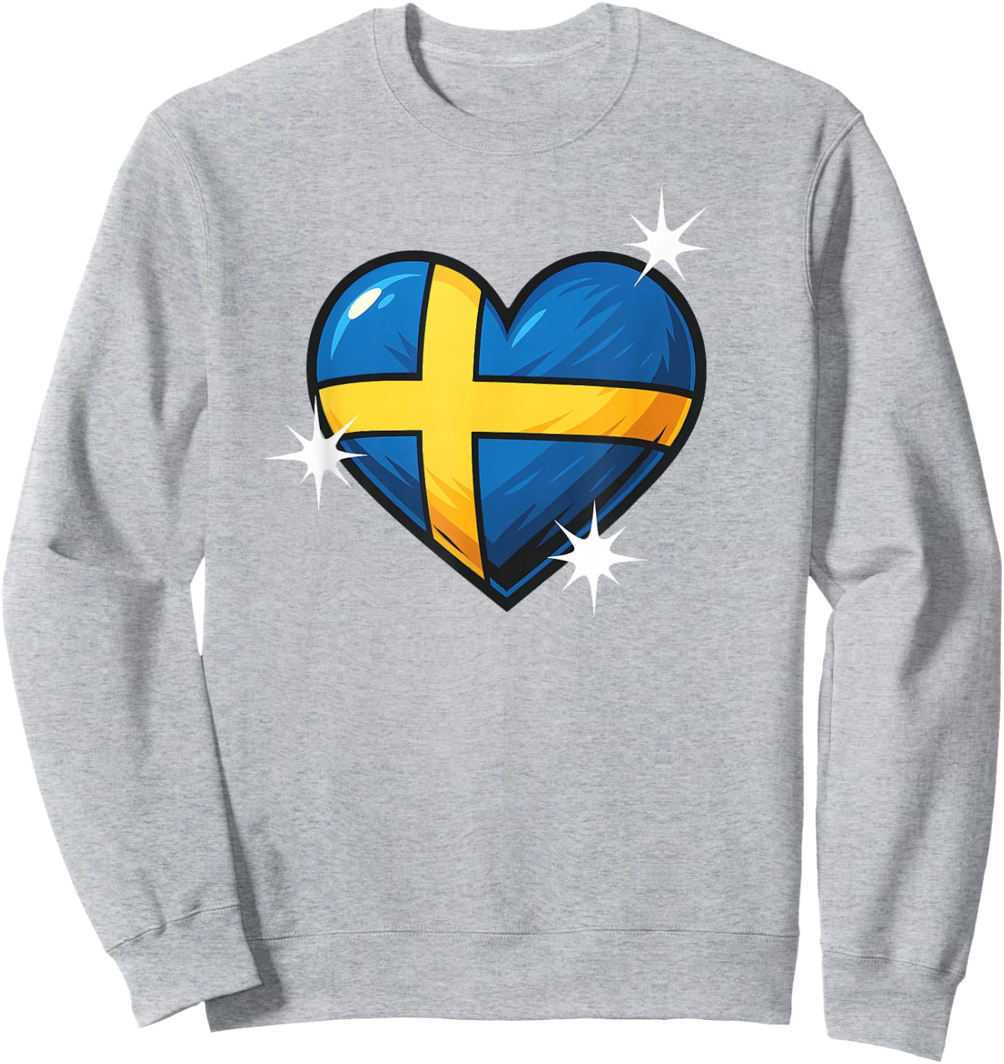 Drapeau suédois en forme de cœur pour femmes, hommes et enfants. Jaune et bleu Suède Sweatshirt - Sweatshirt | Ash