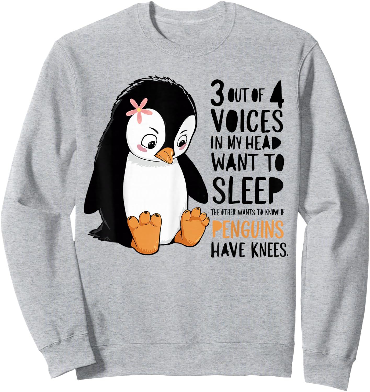 3 Out Of 4 Voices In My Head Want To Sleep Funny Saying Lazy Sweatshirt - Sweatshirt | Ash