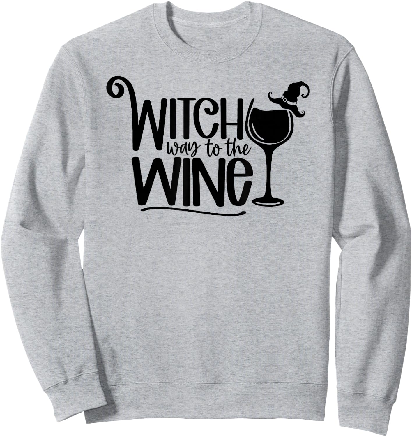 Witch Way To The Wine Halloween Sweatshirt - Sweatshirt | Ash