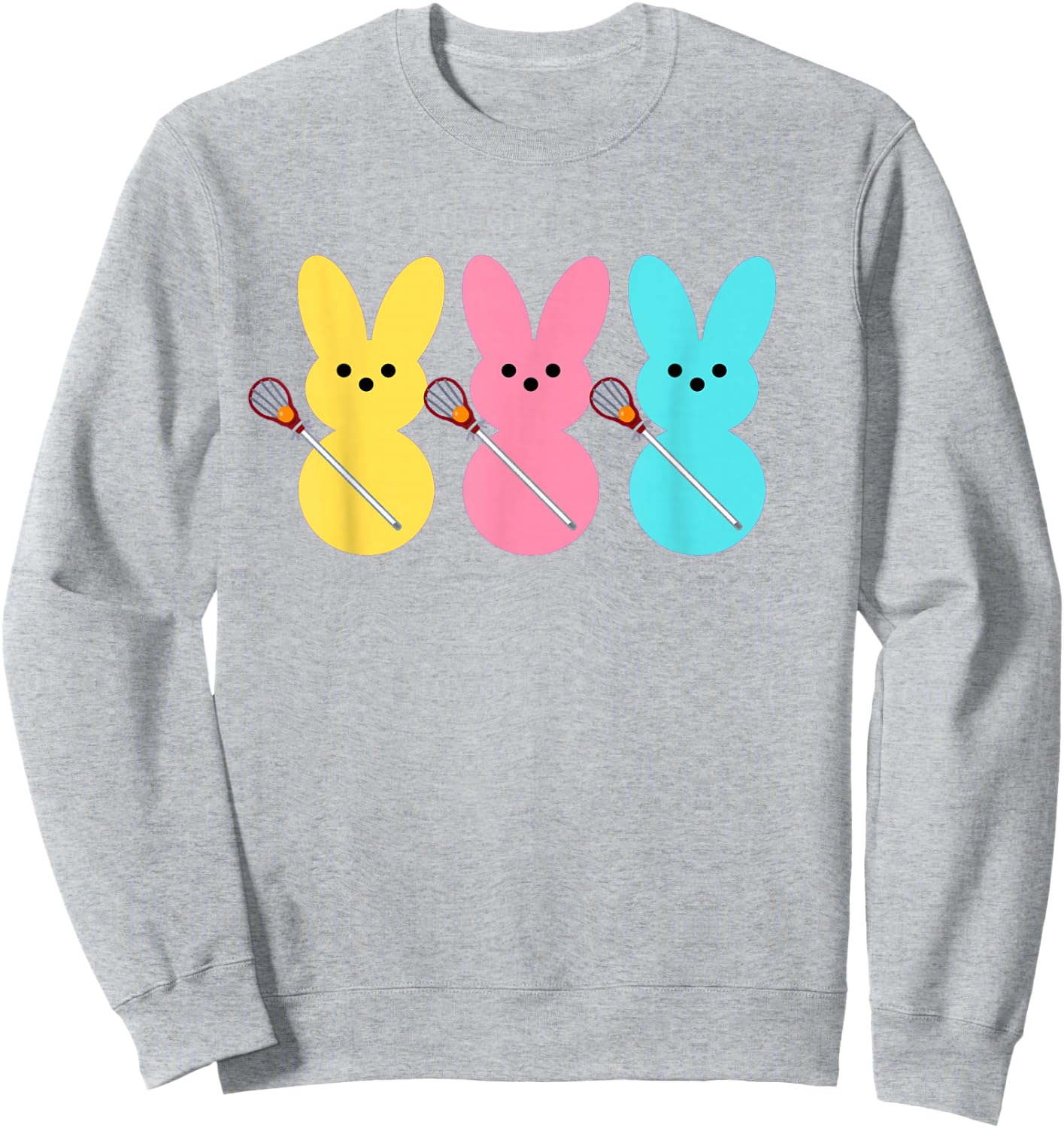 Cute Lacrosse Player Bunny Kids Boys Easter Lacrosse Sweatshirt - Sweatshirt | Ash