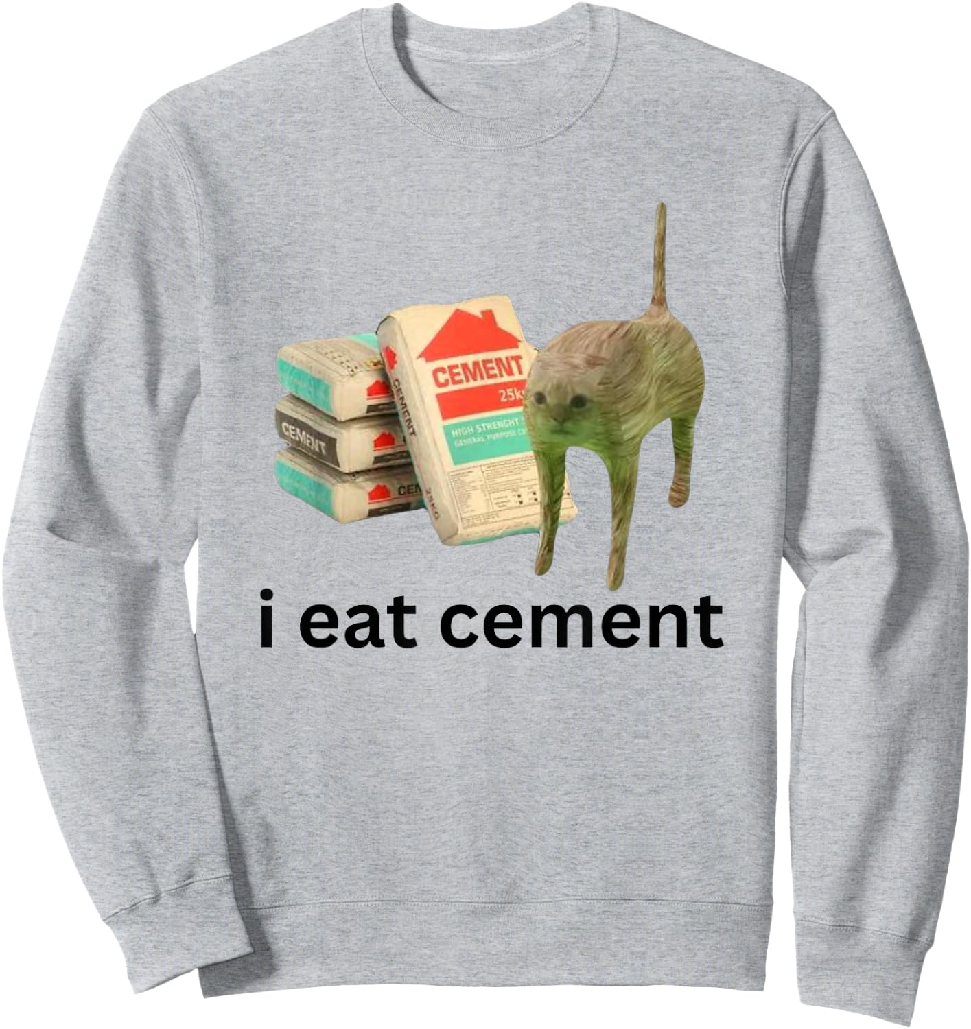 Meme Unhinged Cat Funny Cursed Cat Unhinged Sweatshirt - Sweatshirt | Ash