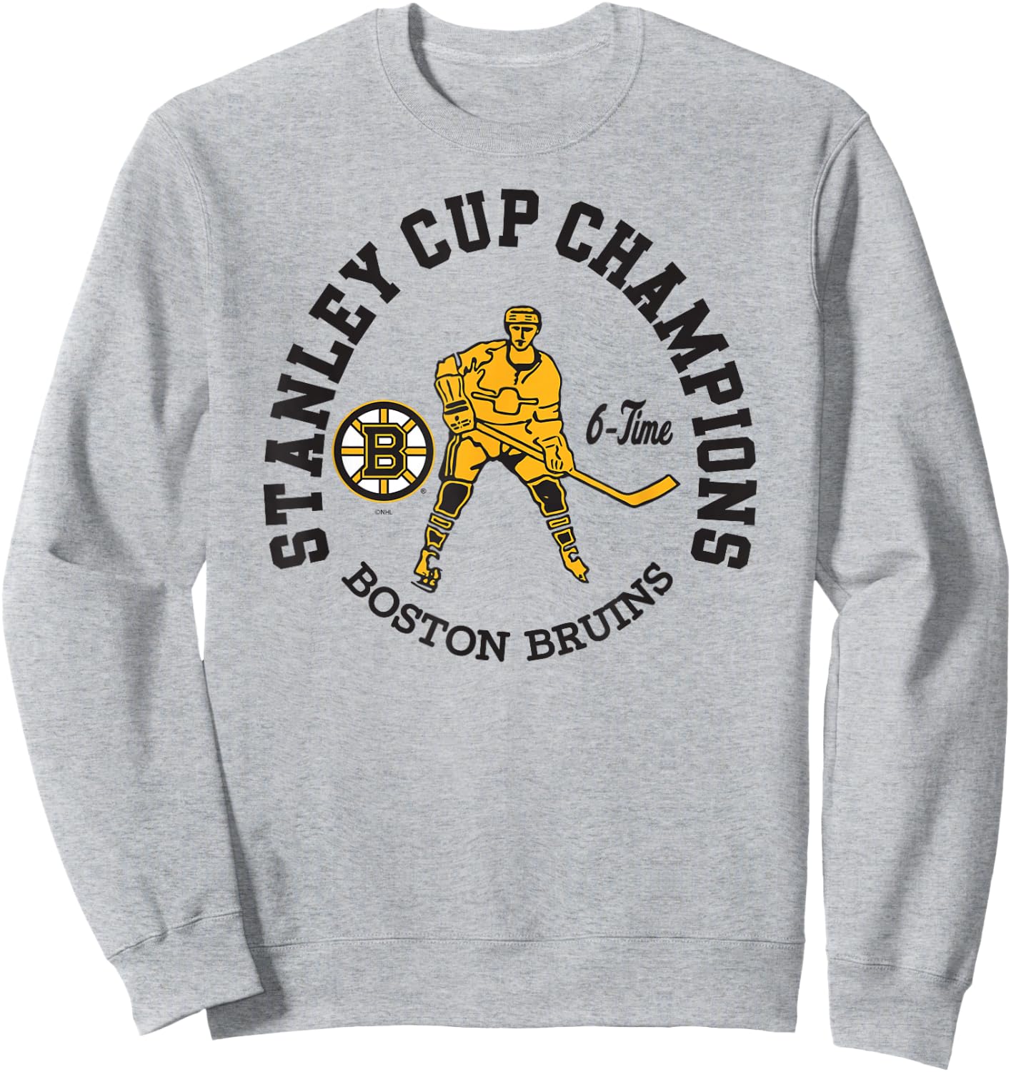 Boston Bruins Stanley Cup Champions 6-Time Gray Sweatshirt - Sweatshirt | Ash