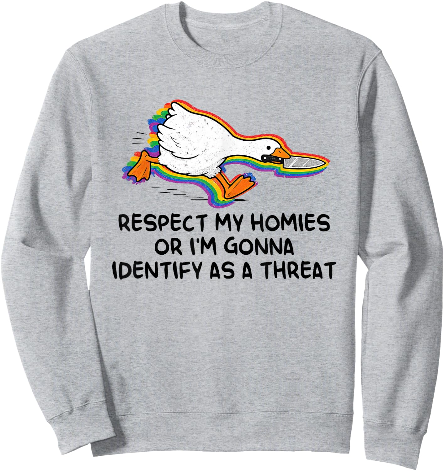 Respect My-Homies Or I'm Gonna Identify As A-Threat LGBTQ Sweatshirt - Sweatshirt | Ash