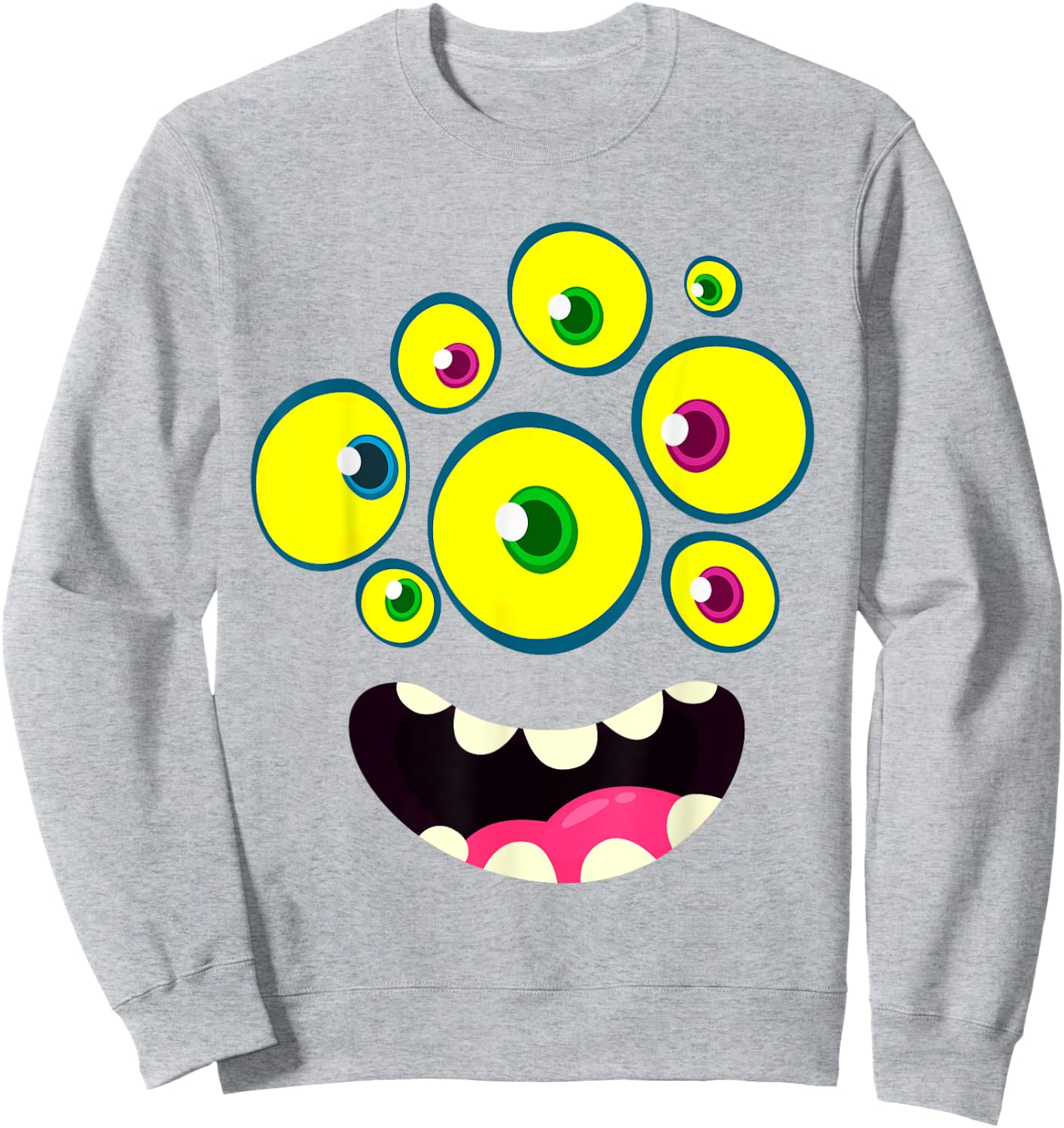 Cute Monster Face Halloween Group Costume Kids Boys Sweatshirt - Sweatshirt | Ash