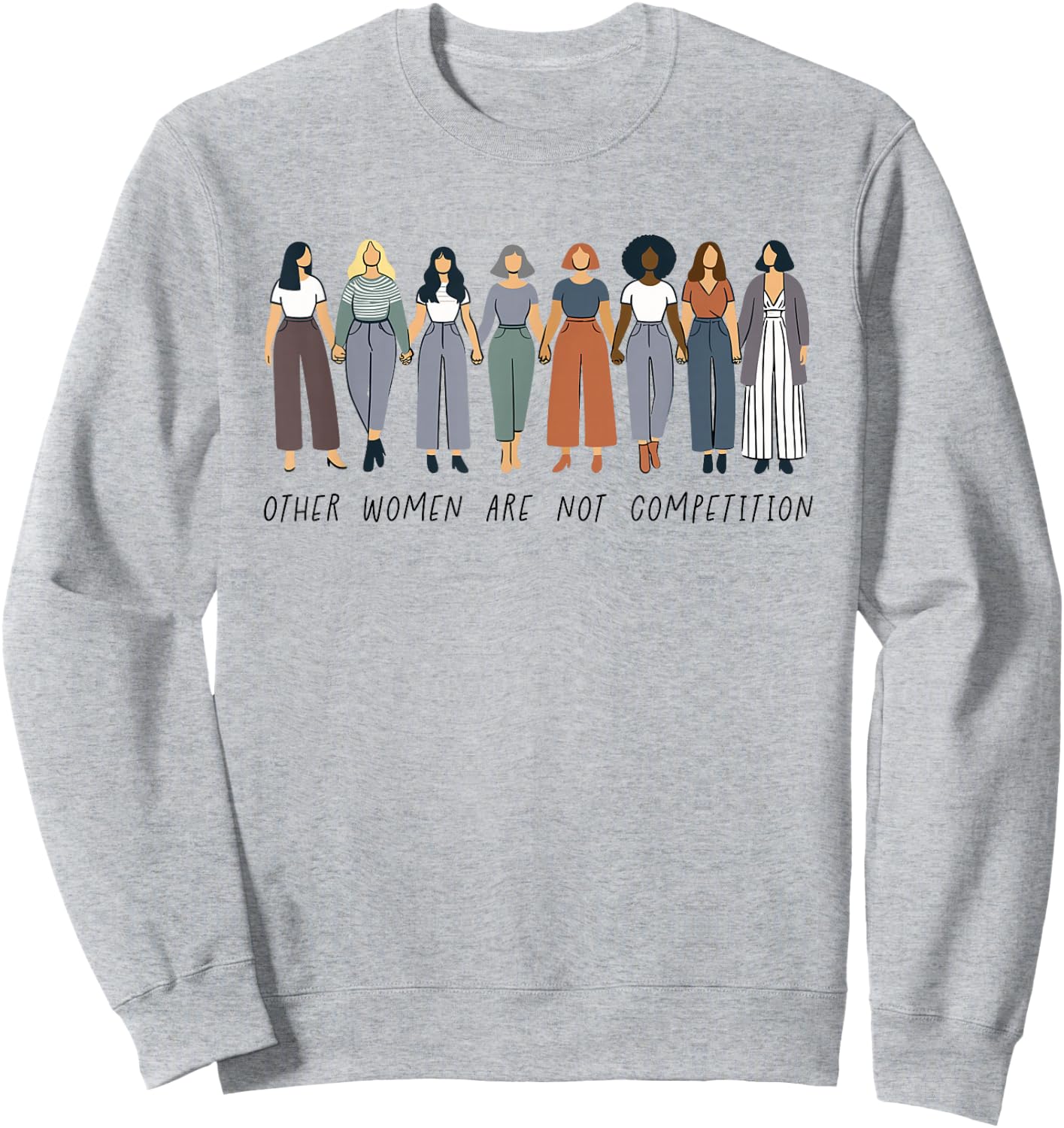 Feminism Saying Feminist Other Women Are Not Competition , gray, S Sweatshirt - Sweatshirt | Ash