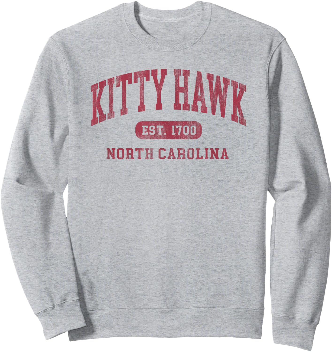 Kitty Hawk North Carolina Retro Varsity Established Souvenir Sweatshirt - Sweatshirt | Ash