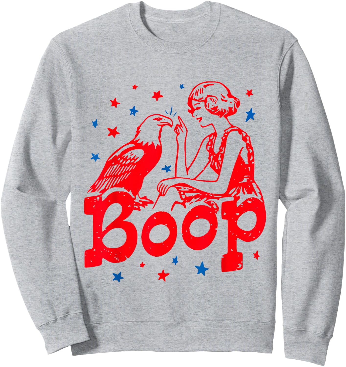 Boop Eagle Funny Patriotic, Retro Vintage 4th of July Sweatshirt - Sweatshirt | Ash