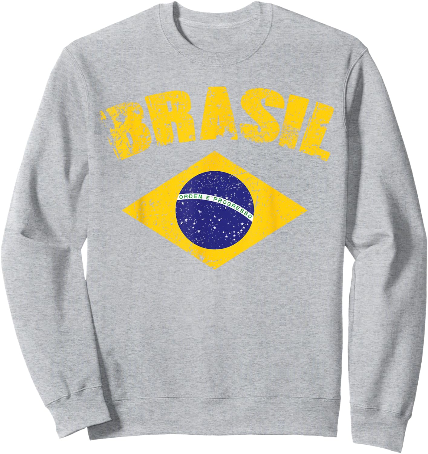 Brasilianische Nationalflagge Vintage Patriotischer Fußball Brasilien Sweatshirt - Sweatshirt | Ash