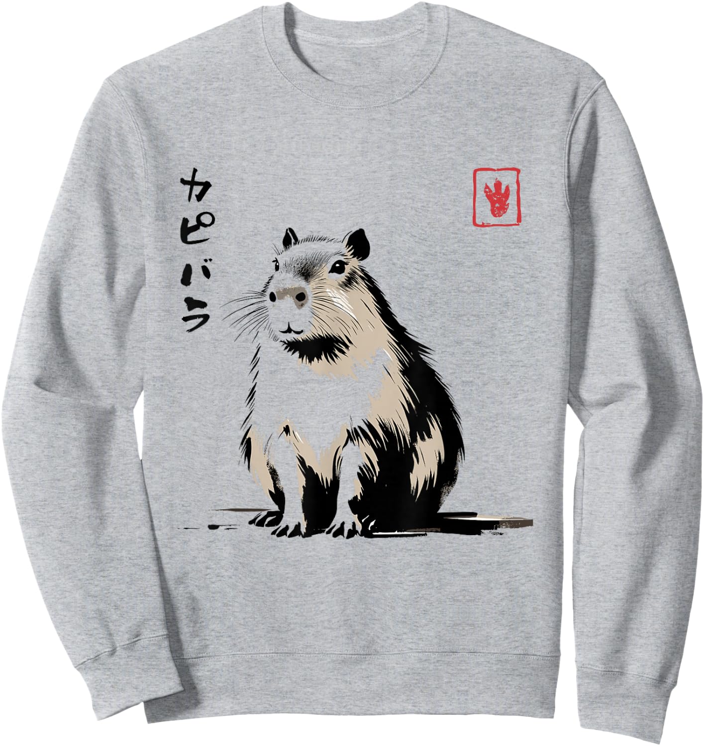 Kawaii Capybara Anime Japanese Streetwear Funny Capybara , White Sweatshirt - Sweatshirt | Ash