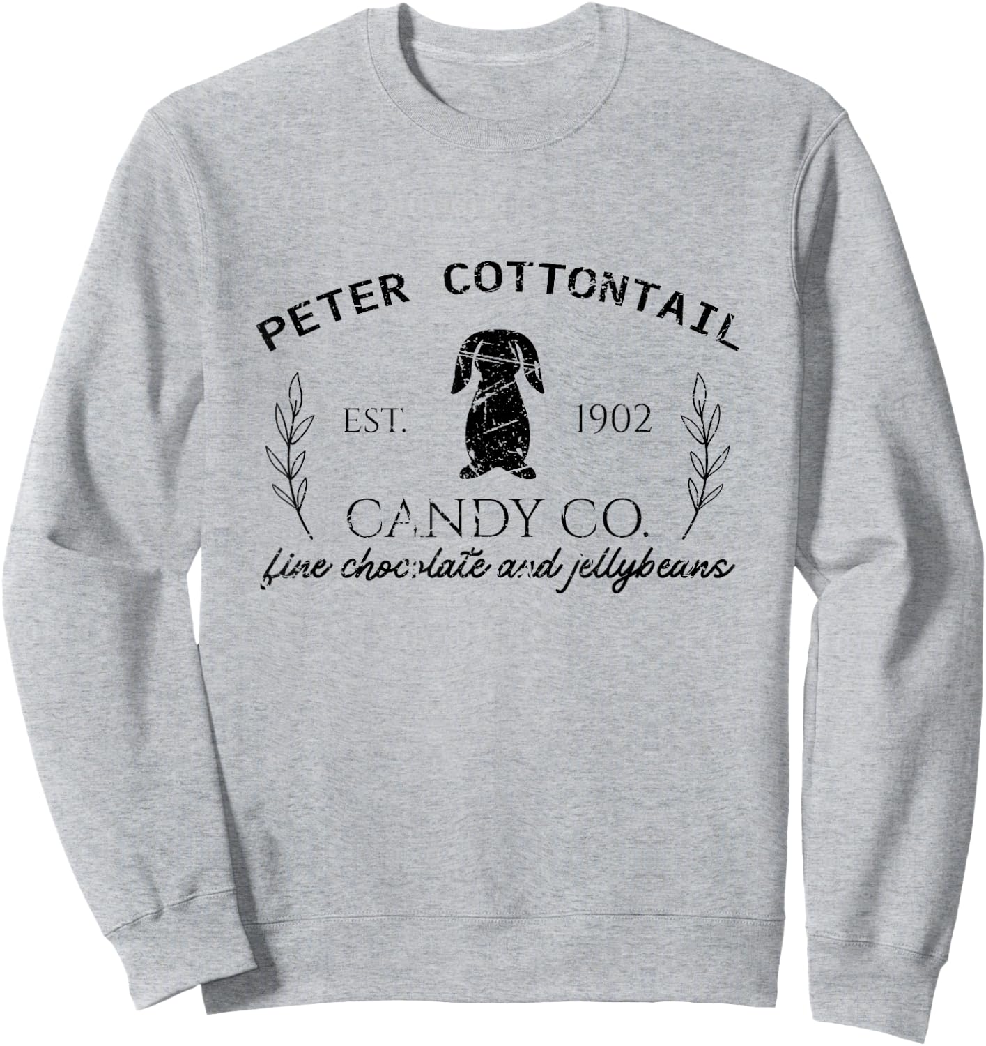 Peter Cottontail Candy Co. Vintage Fun Spring Easter Sweatshirt - Sweatshirt | Ash