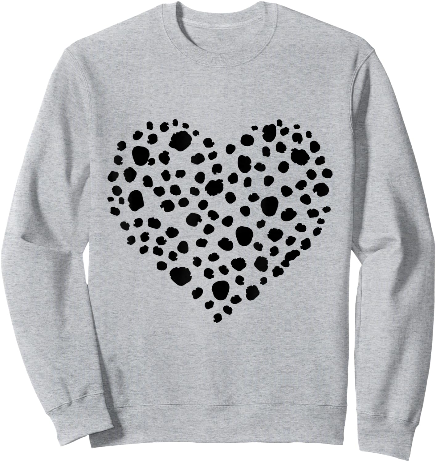 Heart Shaped Dalmatian Pattern Shirt , White Sweatshirt - Sweatshirt | Ash