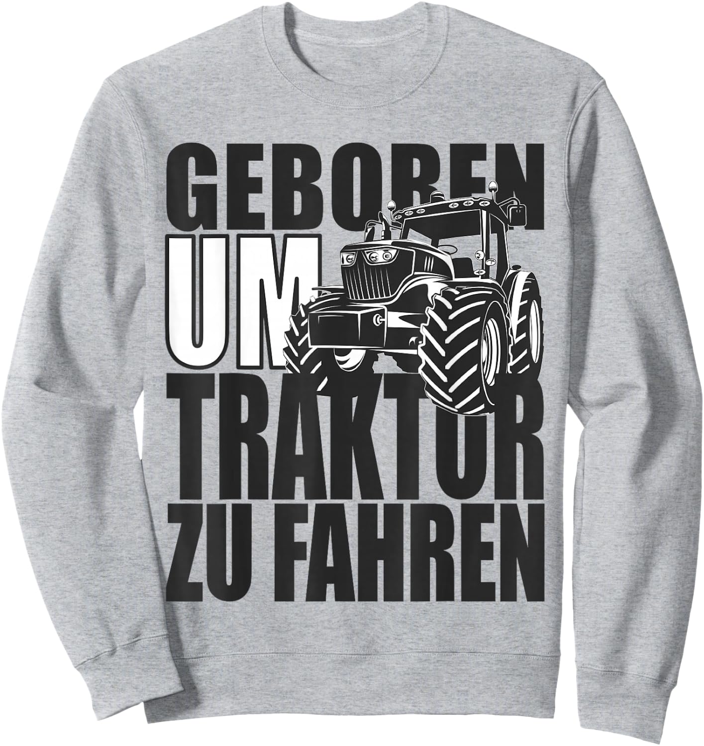 ApiDesign Traktor Traktorfahrer Landwirt Agrarfan Traktorliebhaber Grau Klein U-Ausschnitt Kurzarm Sweatshirt - Sweatshirt | Ash