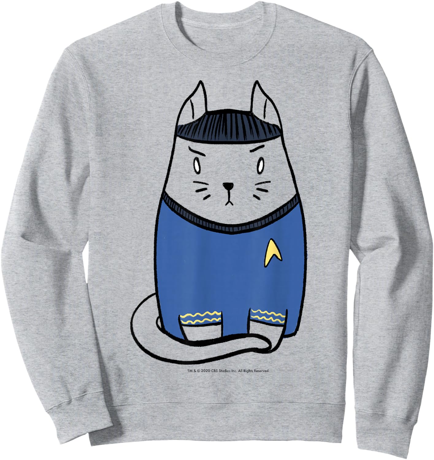 Star Trek: The Original Series Spock Cat Doodle Sweatshirt - Sweatshirt | Ash
