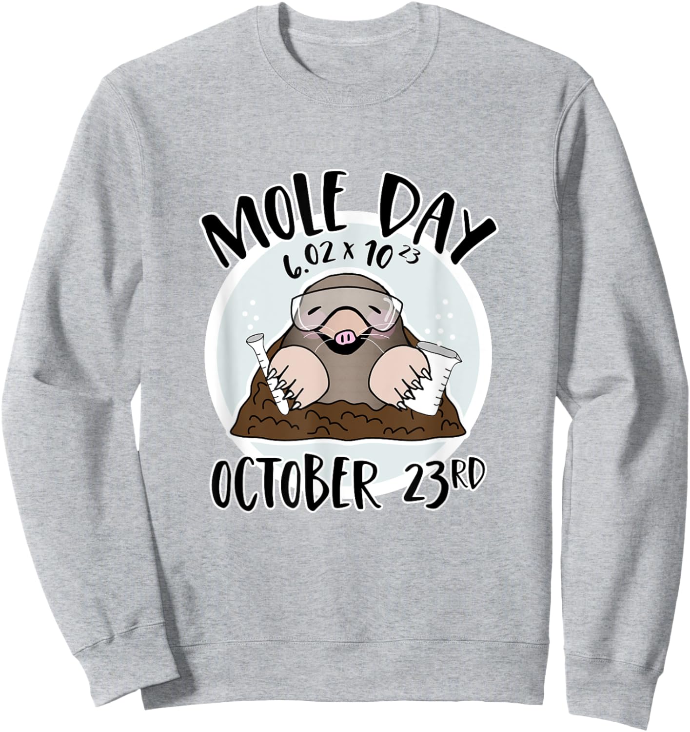 October 23rd National Mole Day Avogadro's Number Sweatshirt - Sweatshirt | Ash