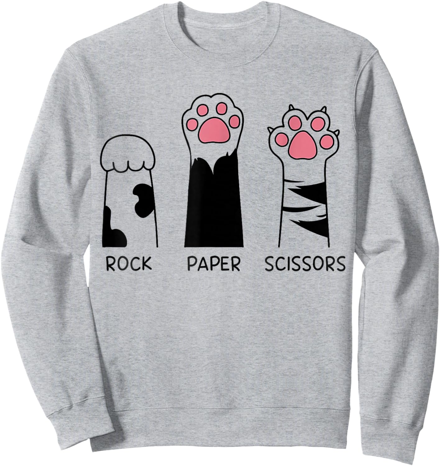 Rock Papierschere Katze Pfoten Niedlich Kätzchen Liebhaber Katze Sweatshirt - Sweatshirt | Ash
