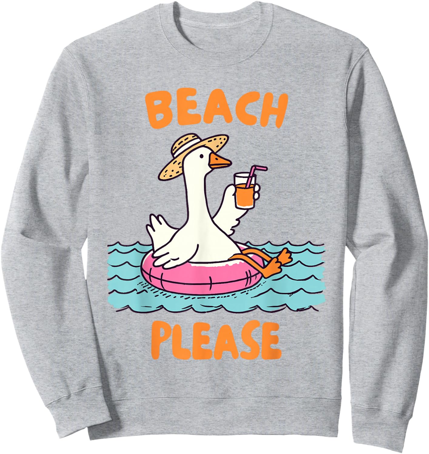 Summer Vibes Beach Lover Vacay Silly Goose Beach Please Sweatshirt - Sweatshirt | Ash
