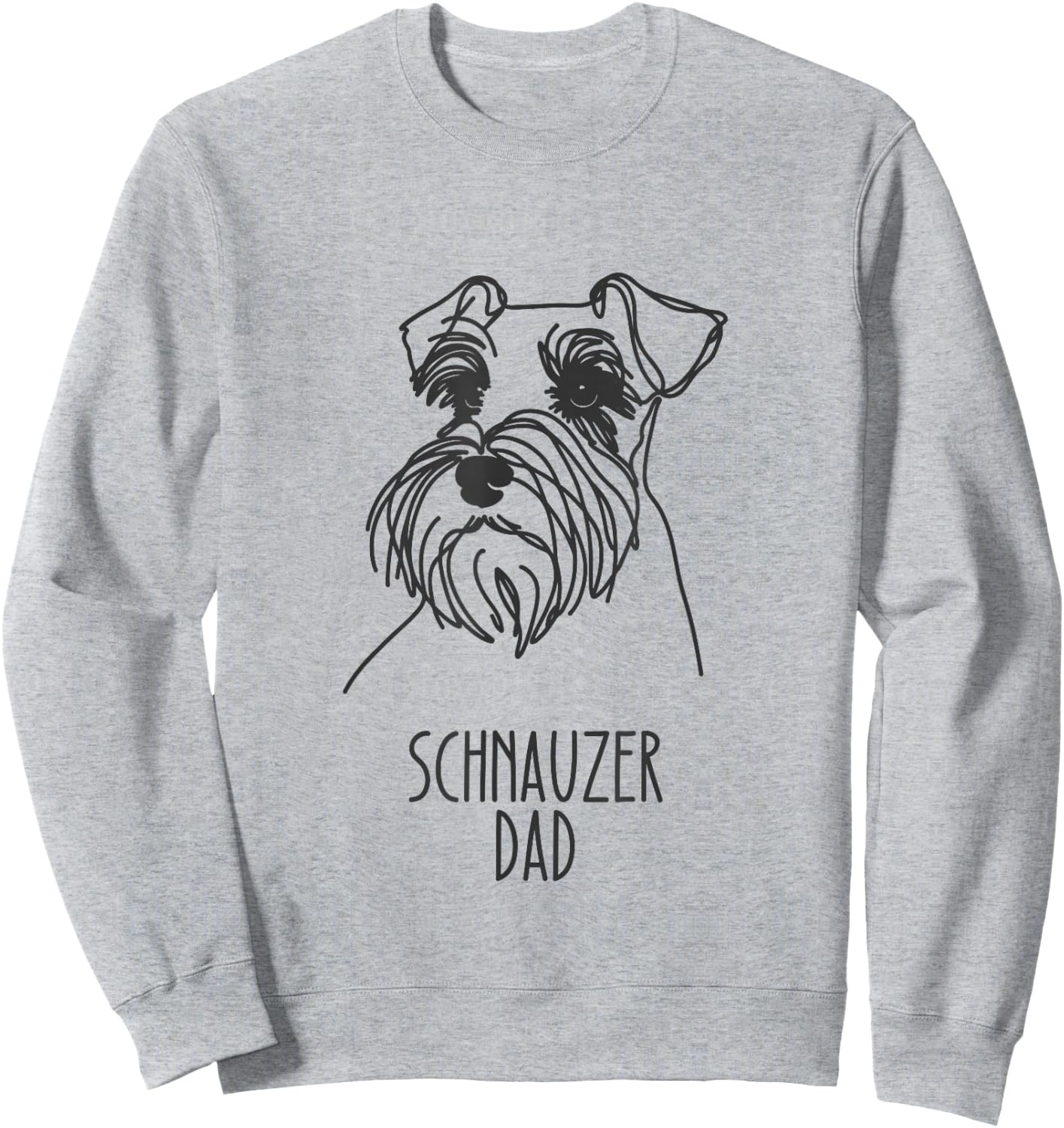 Line Art Best Dog Dad Men - Schnauzer Sweatshirt - Sweatshirt | Ash