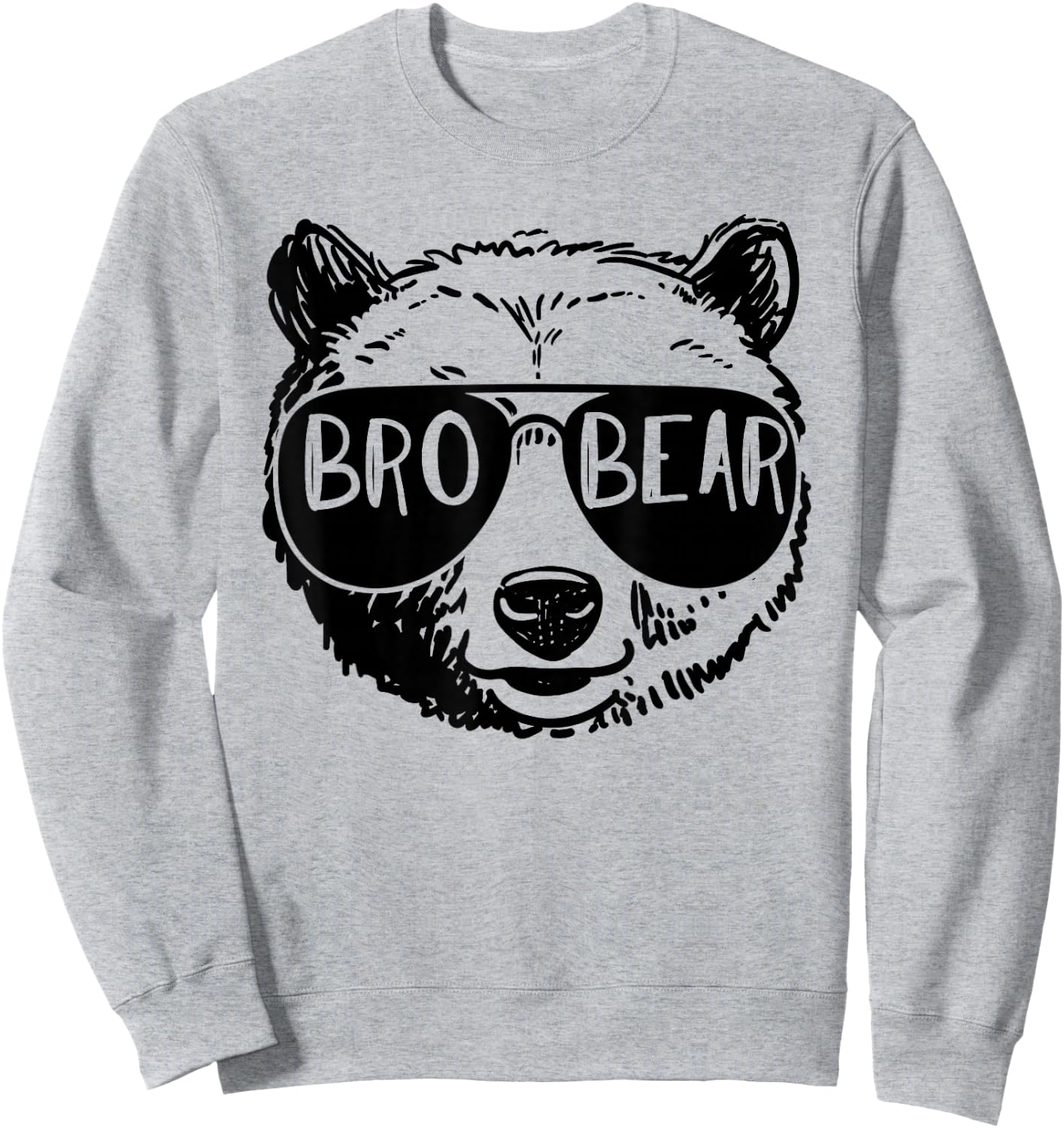 Brother Bear Face Sunglasses Leopard Print Father's Day Sweatshirt - Sweatshirt | Ash