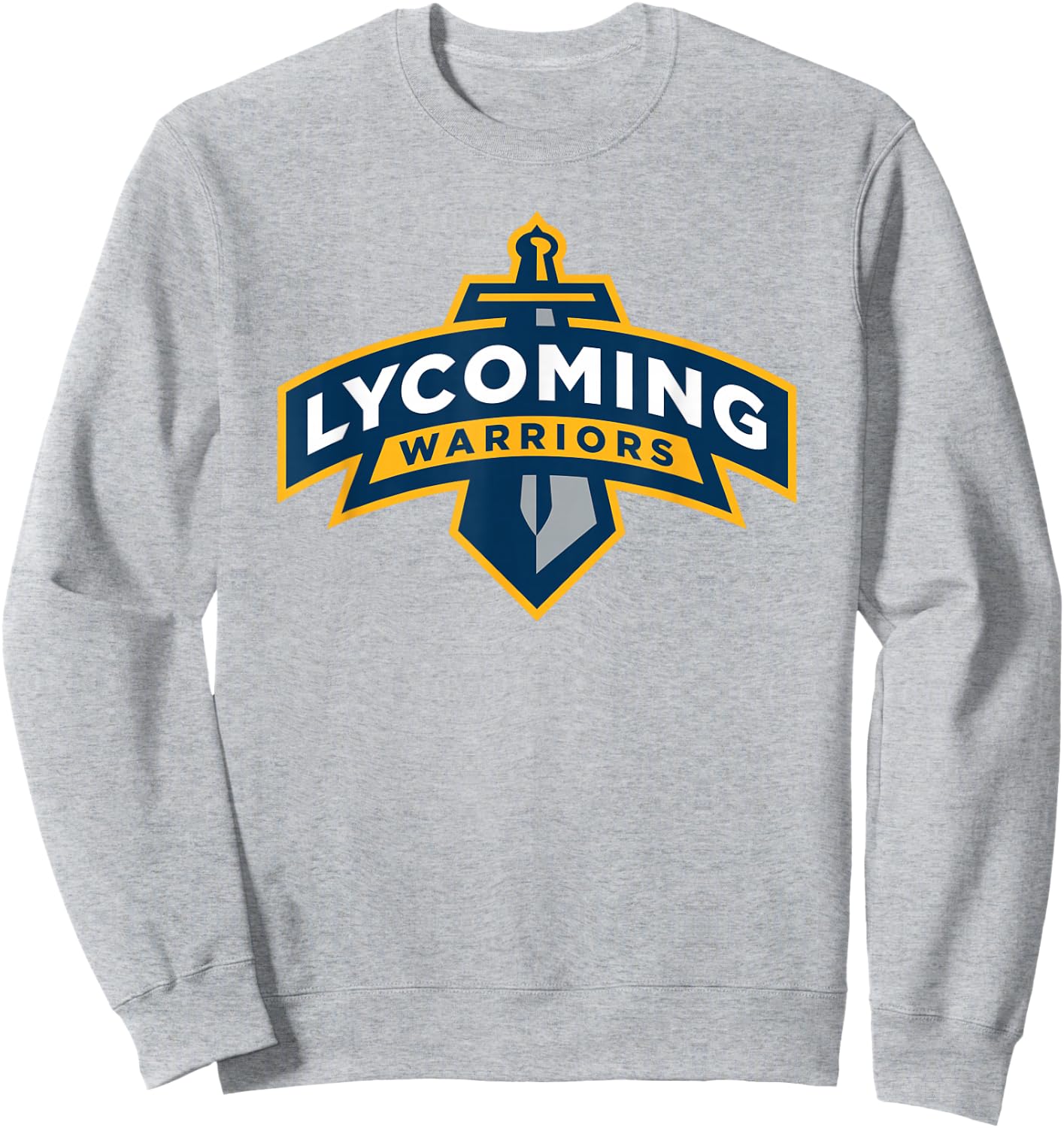 Lycoming Warriors Sword & Shield Logo Lycoming College Sweatshirt - Sweatshirt | Ash