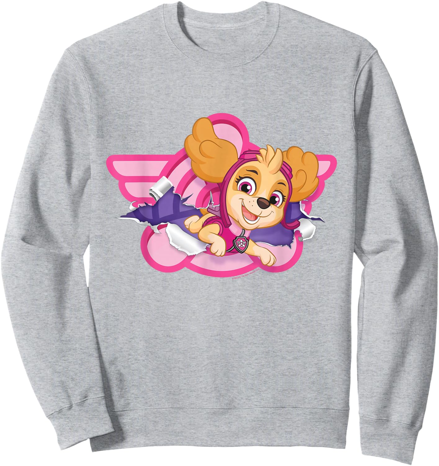 Paw Patrol Skye Cloud Torn Badge Sweatshirt - Sweatshirt | Ash