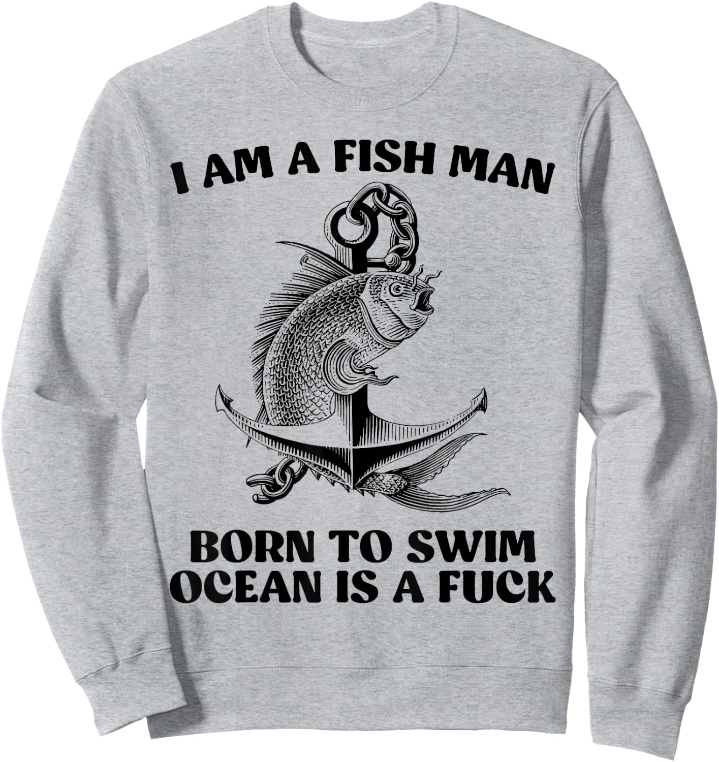 Funny Fishing Born To Swim gift 2022 Sweatshirt - Sweatshirt | Ash