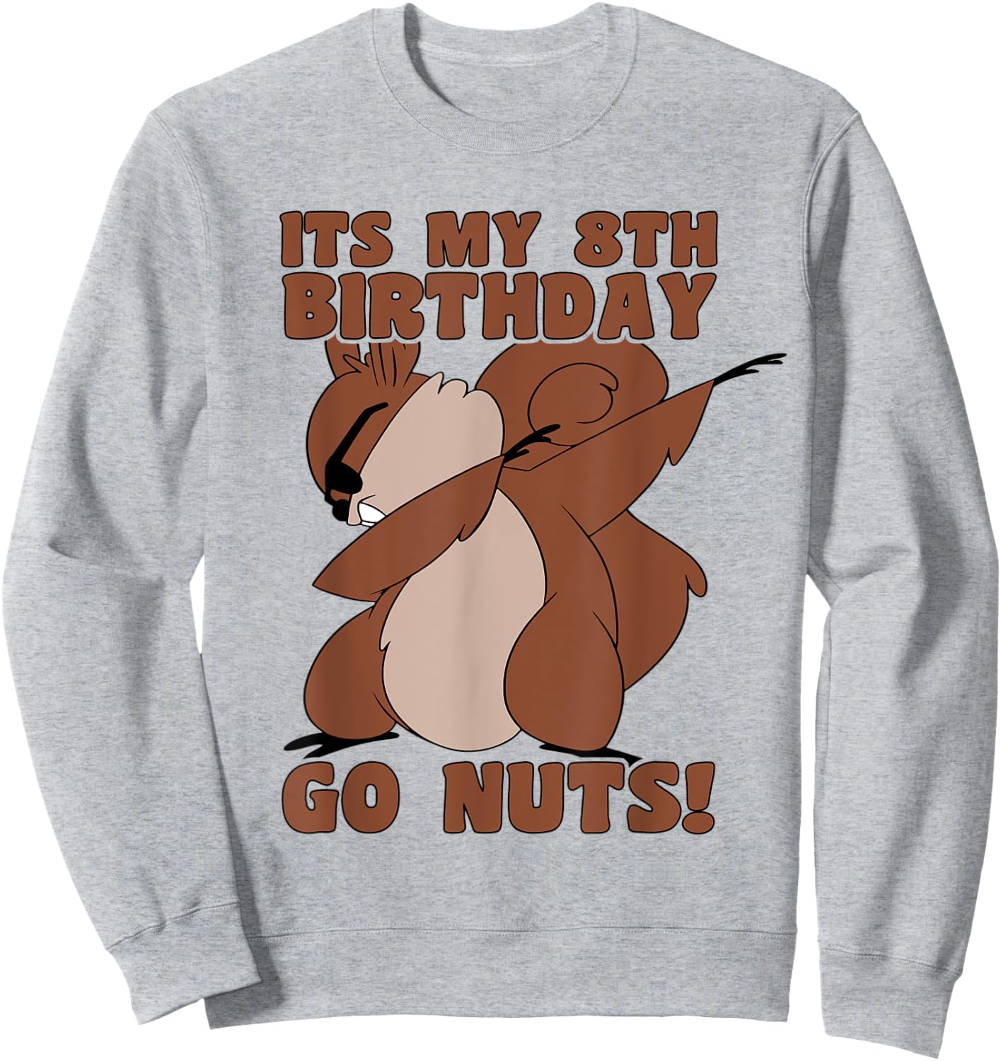 Happy 8th Birthday 8 Year Old Dab Squirrel 8th Birthday Sweatshirt - Sweatshirt | Ash