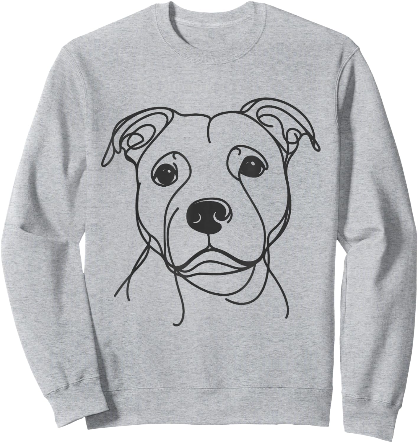 Line Art Dad Mom Dog - Staffordshire Bull Terrier Sweatshirt - Sweatshirt | Ash