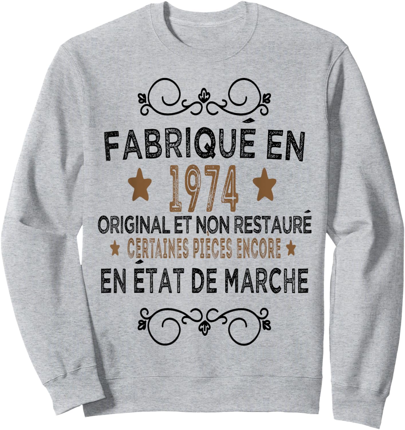 Birthday Gift Man Woman 50 Years Funny 1974 , white, S Sweatshirt - Sweatshirt | Ash