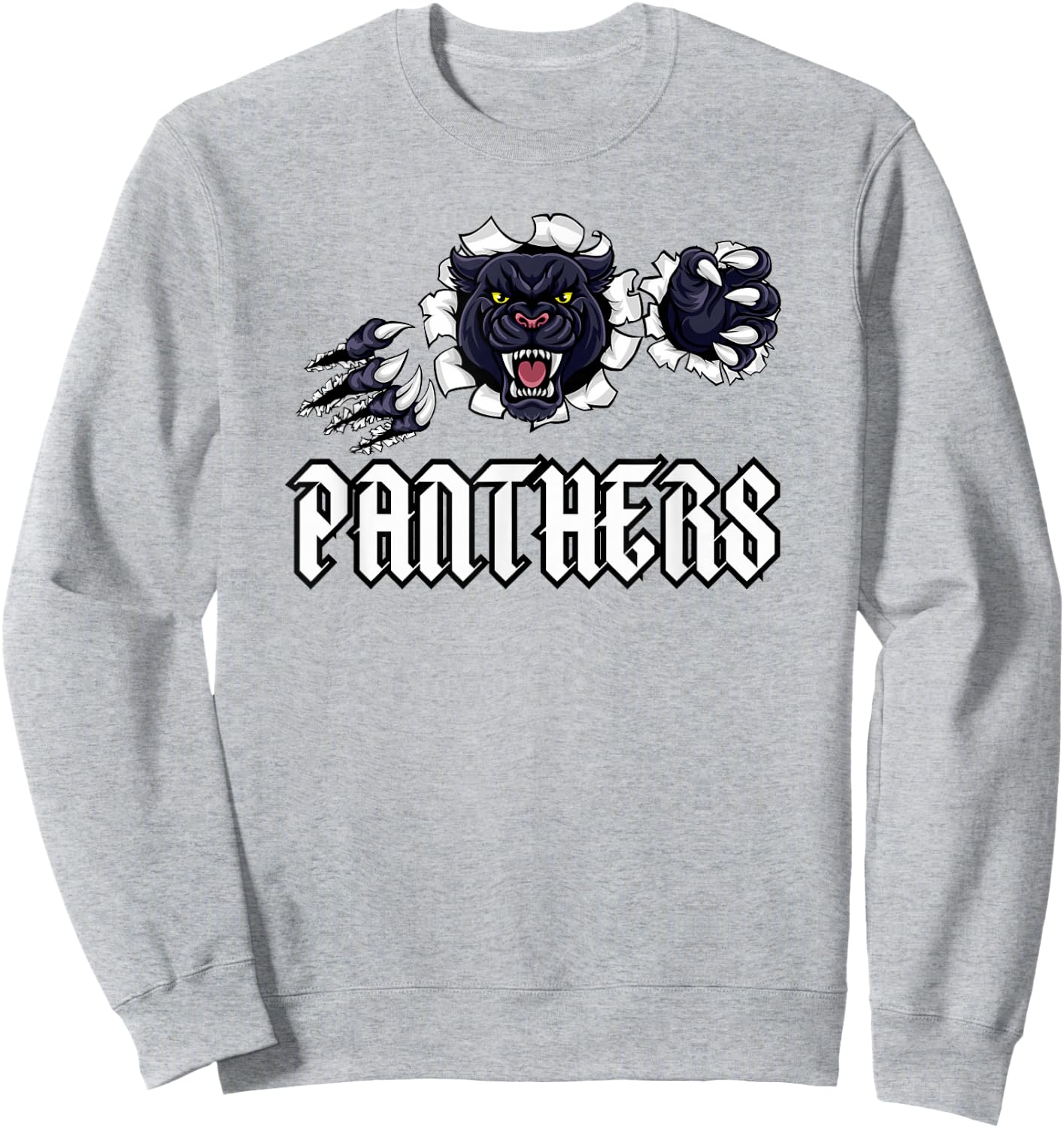 Panther Pride White Text High School Spirit Fan Wear Sweatshirt - Sweatshirt | Ash