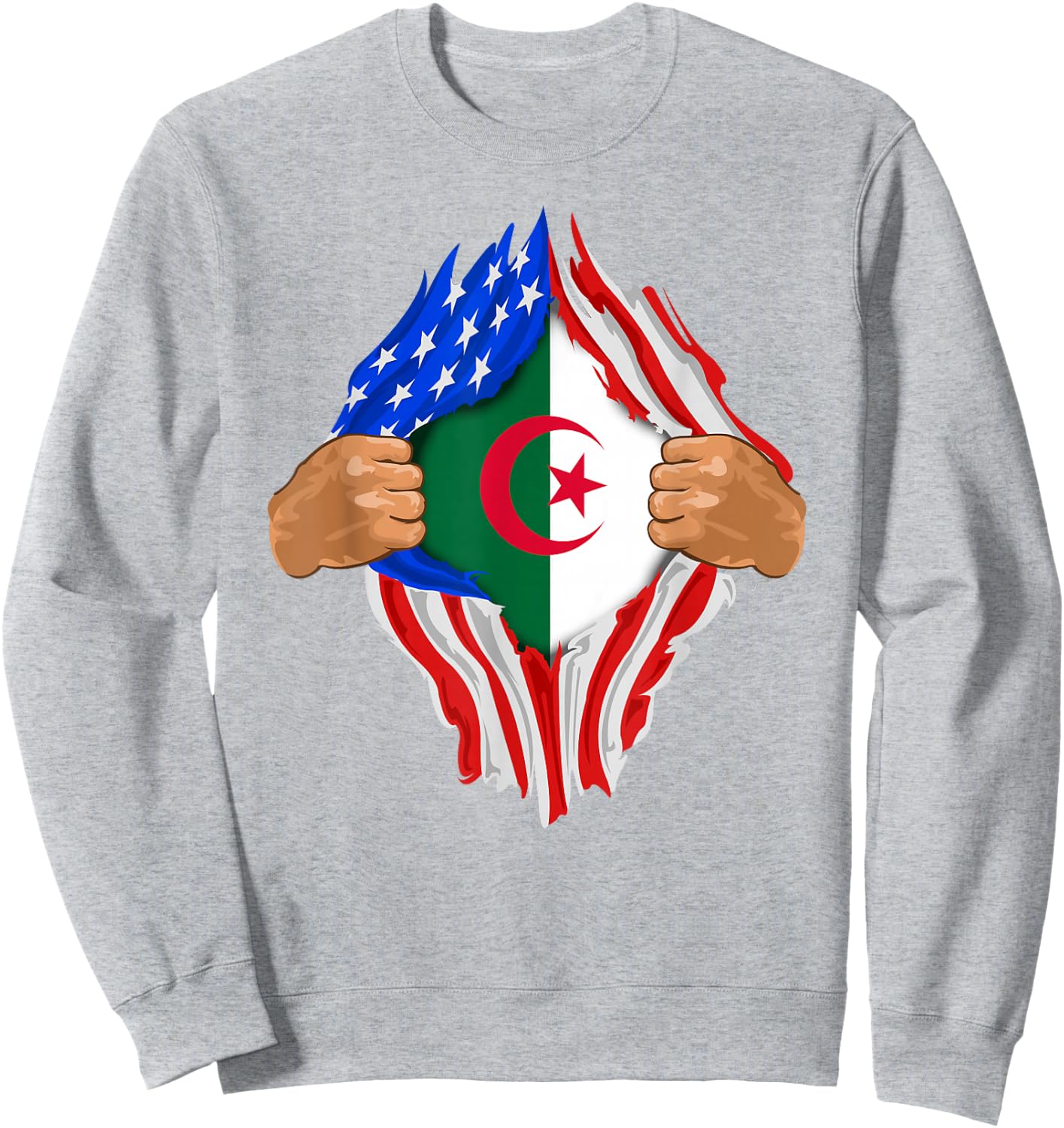 Algerian Blood Inside Me | Algeria Flag Gift Sweatshirt - Sweatshirt | Ash