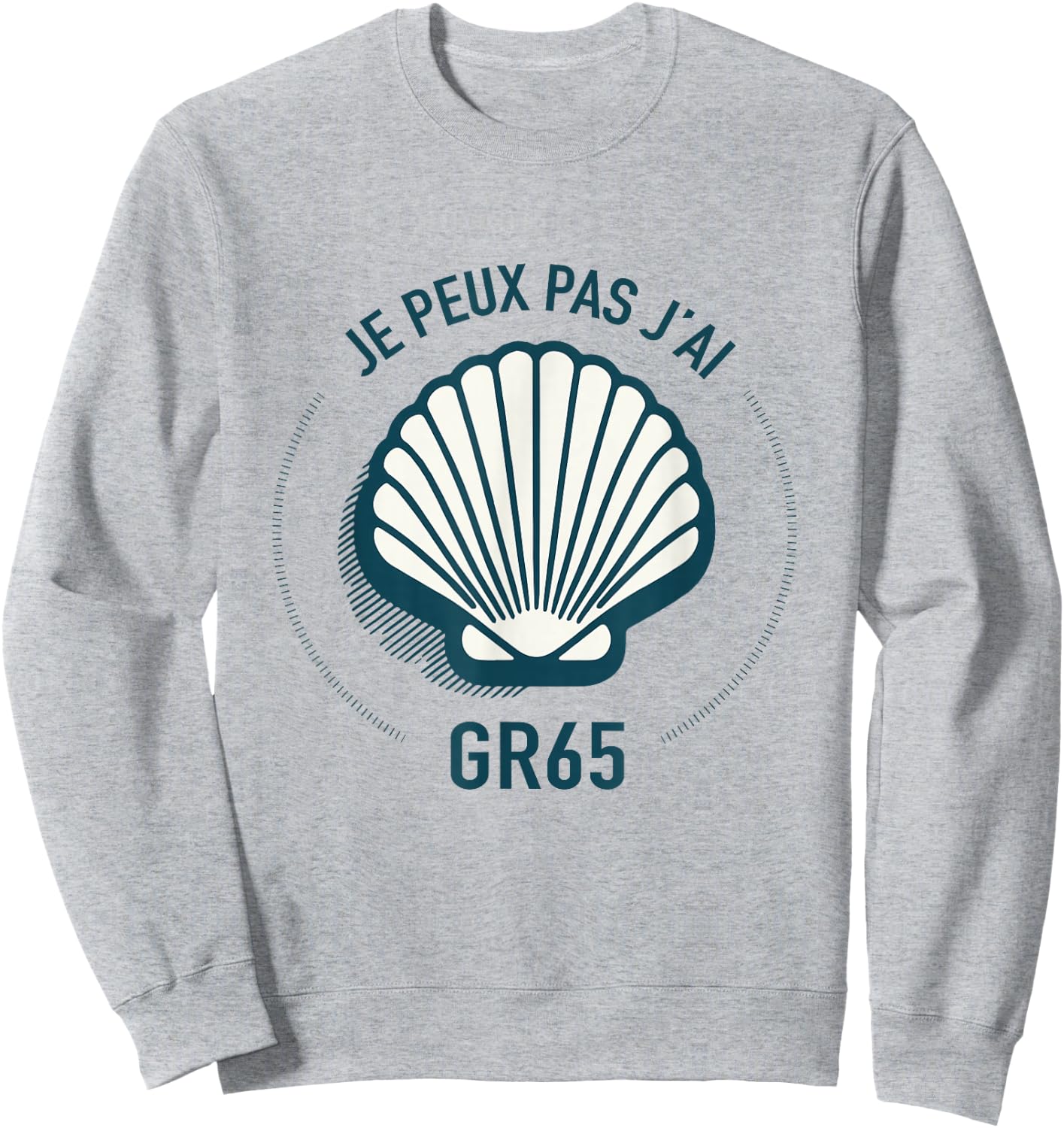 Humour Hiking GR65 Compostela Gift Walker and Pilgrim , Blue, S Sweatshirt - Sweatshirt | Ash