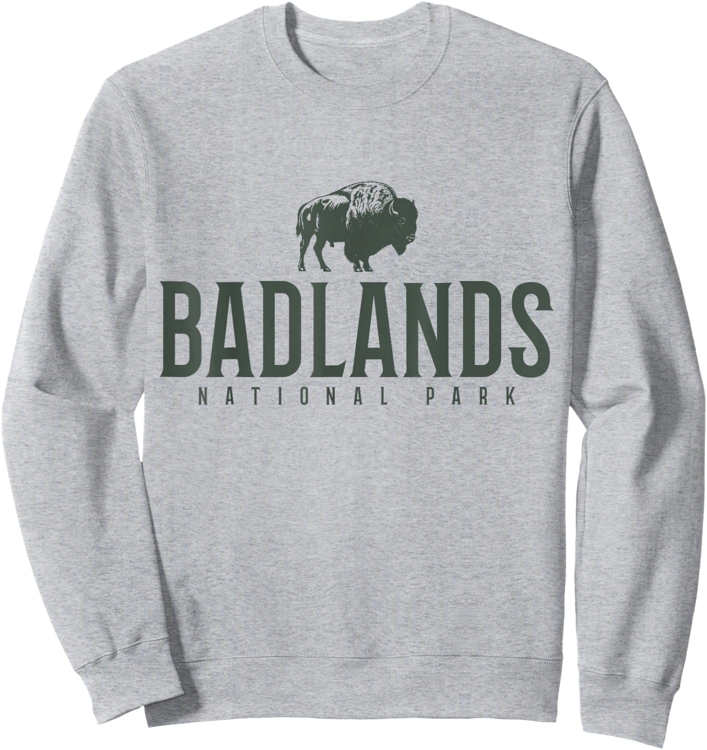 Badlands National Park South Dakota Bison Vintage Souvenir Sweatshirt - Sweatshirt | Ash