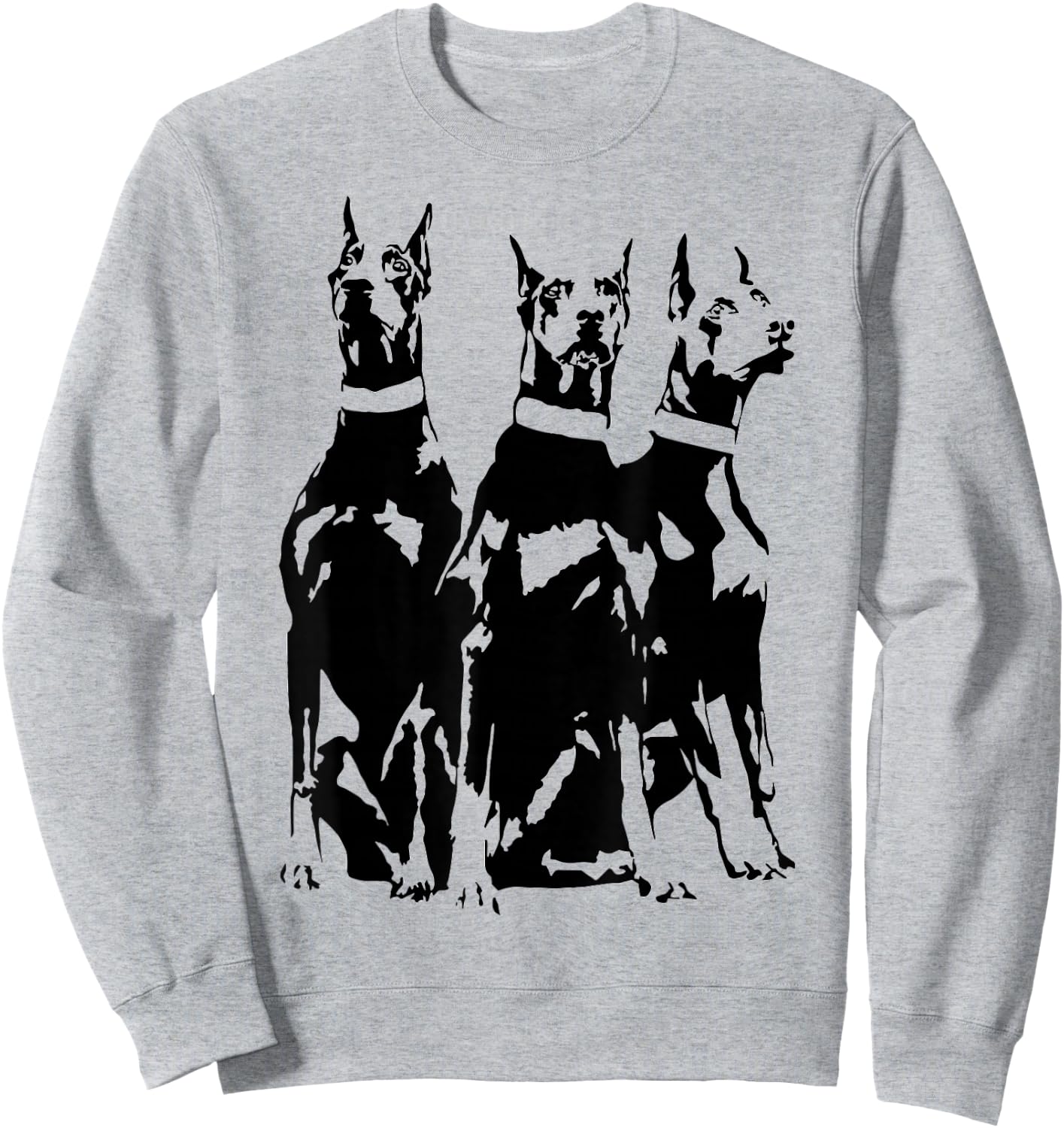 Dobermans Minimalist Dog Lovers Art Design Sweatshirt - Sweatshirt | Ash