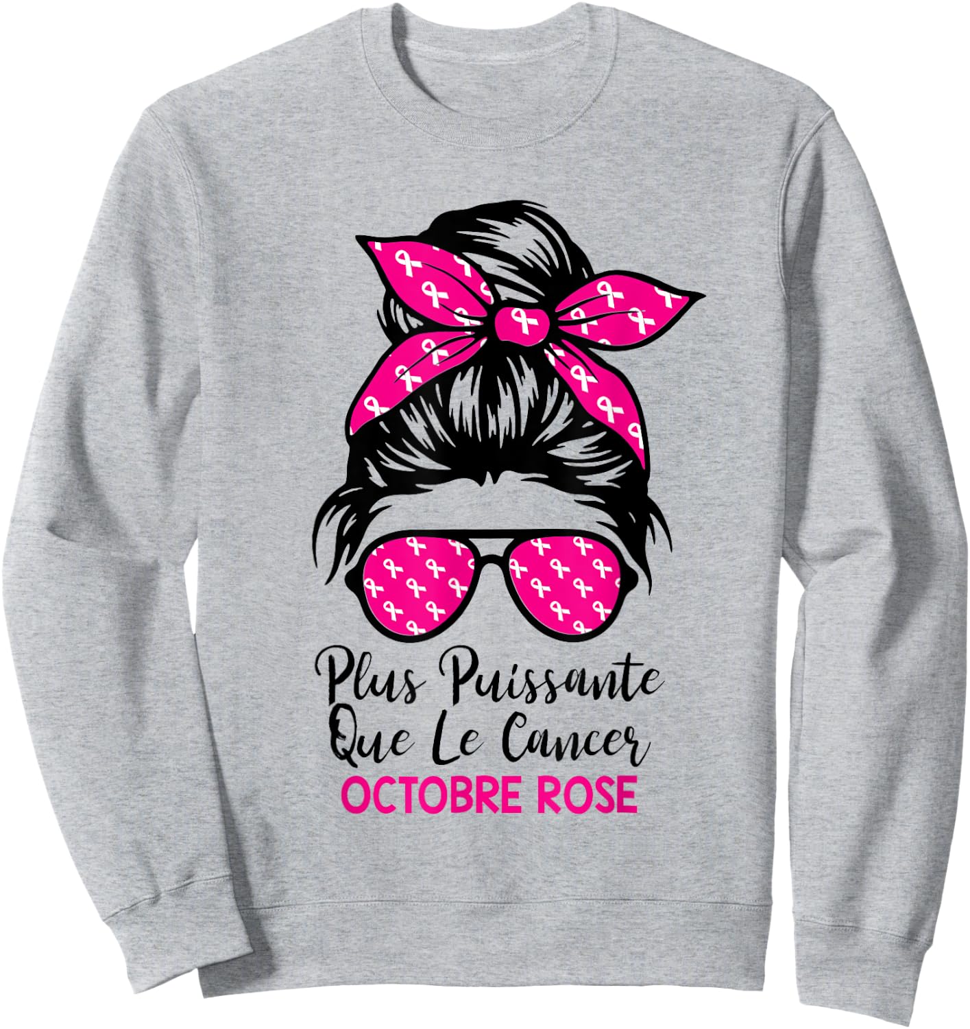 Breast Cancer October Pink Ribbon More Powerful , white, S Sweatshirt - Sweatshirt | Ash